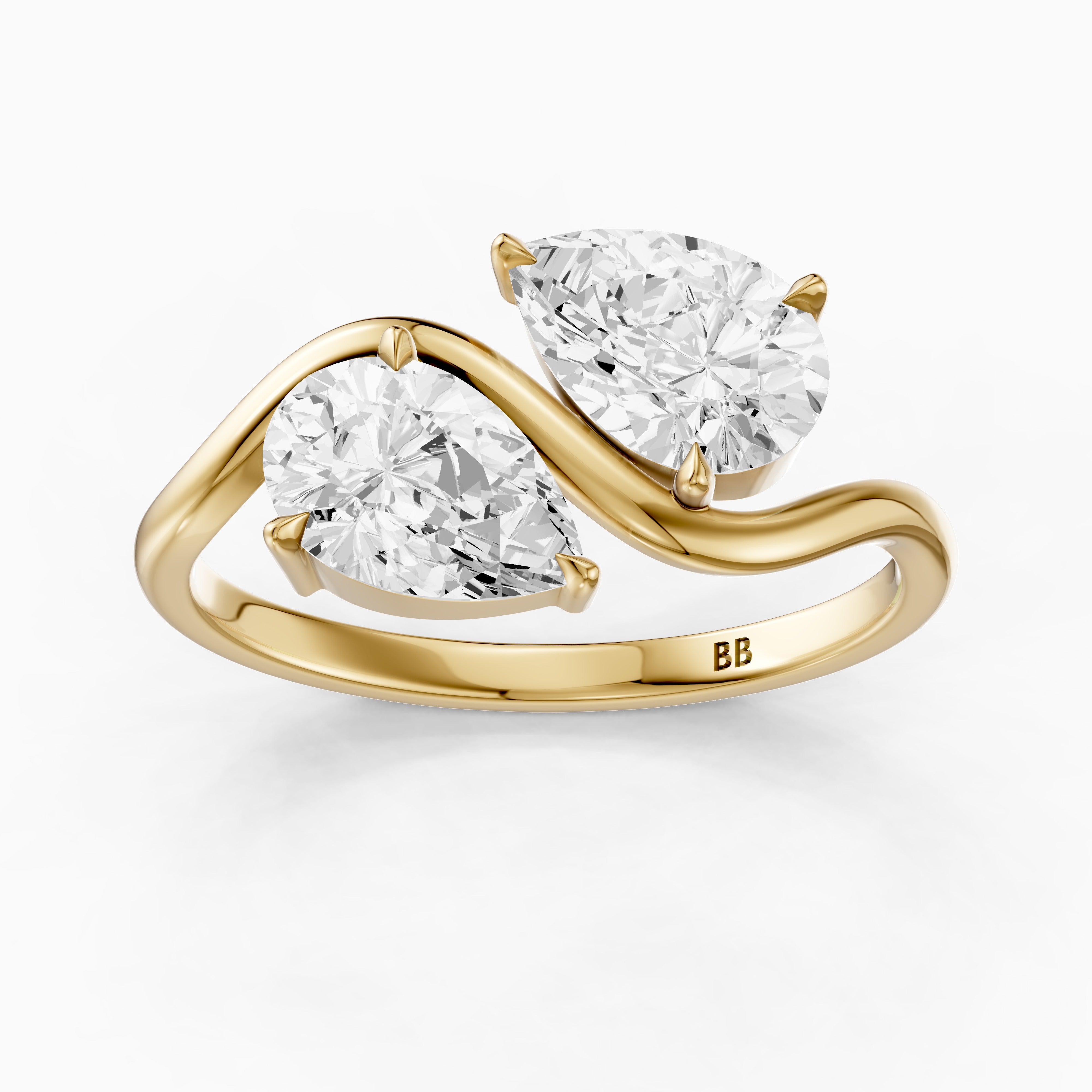 Lillia Toi Et Moi Ring With Both Pear Two Stone Lab Grown Diamond