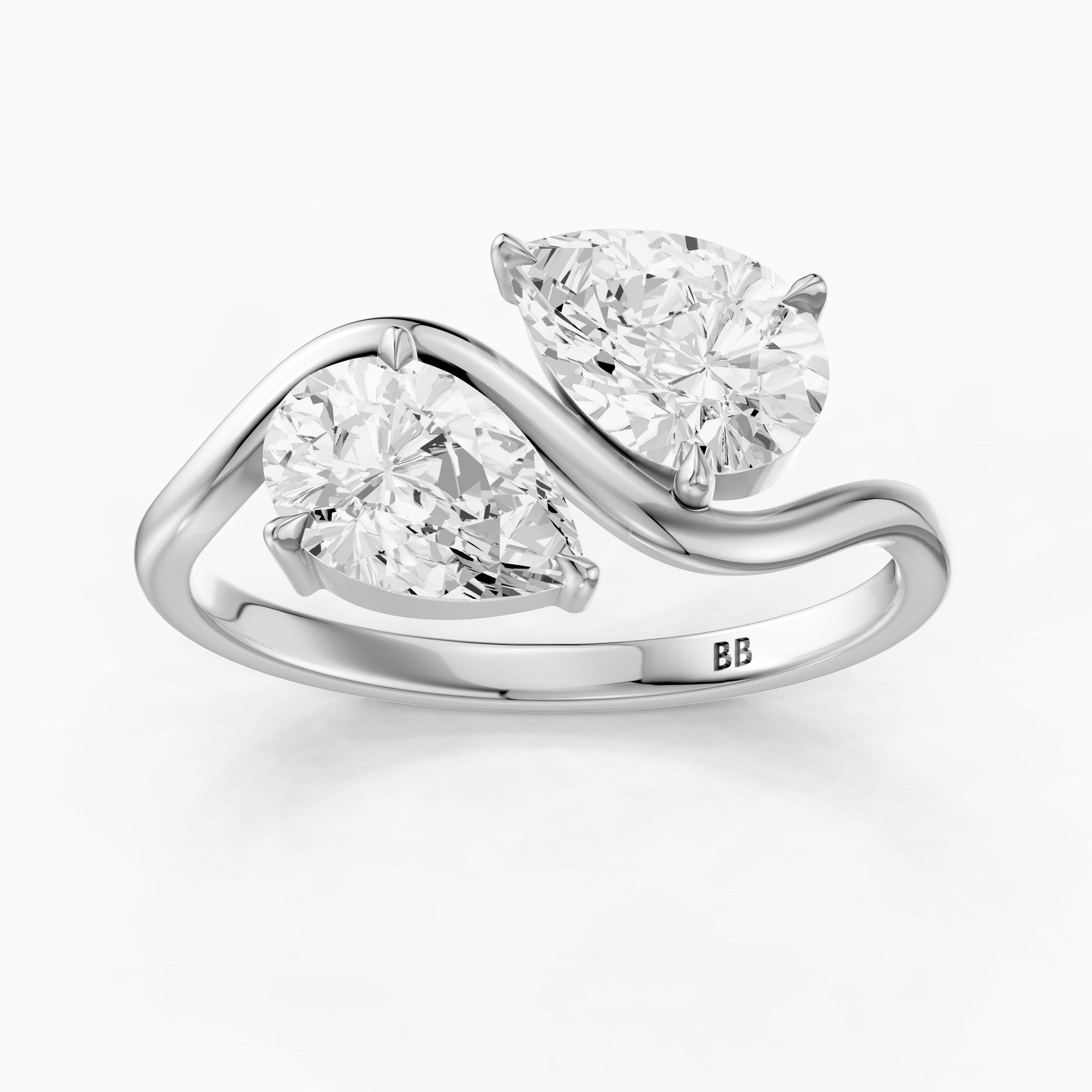 Lillia Toi Et Moi Ring With Both Pear Two Stone Lab Grown Diamond
