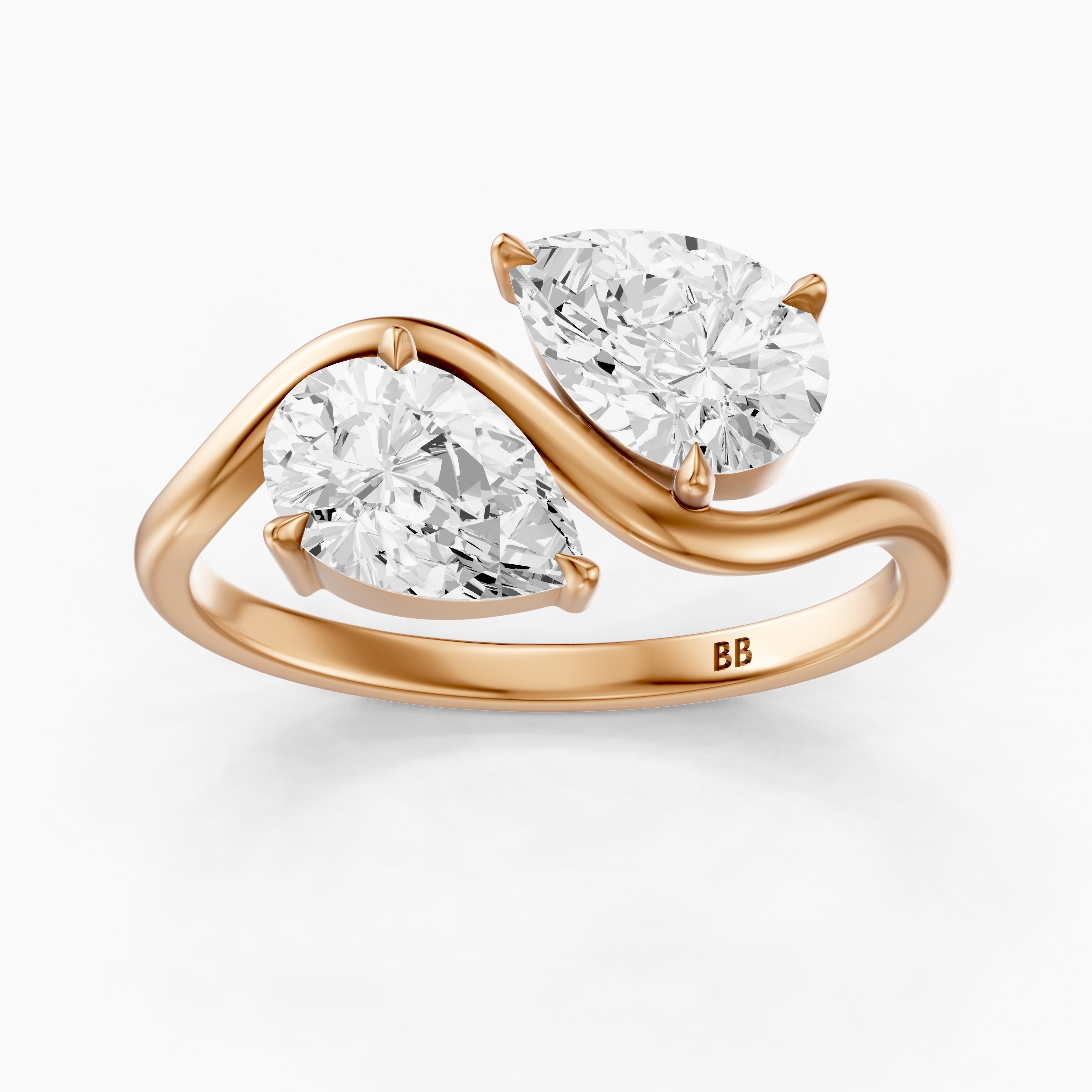 Lillia Toi Et Moi Ring With Both Pear Two Stone Lab Grown Diamond