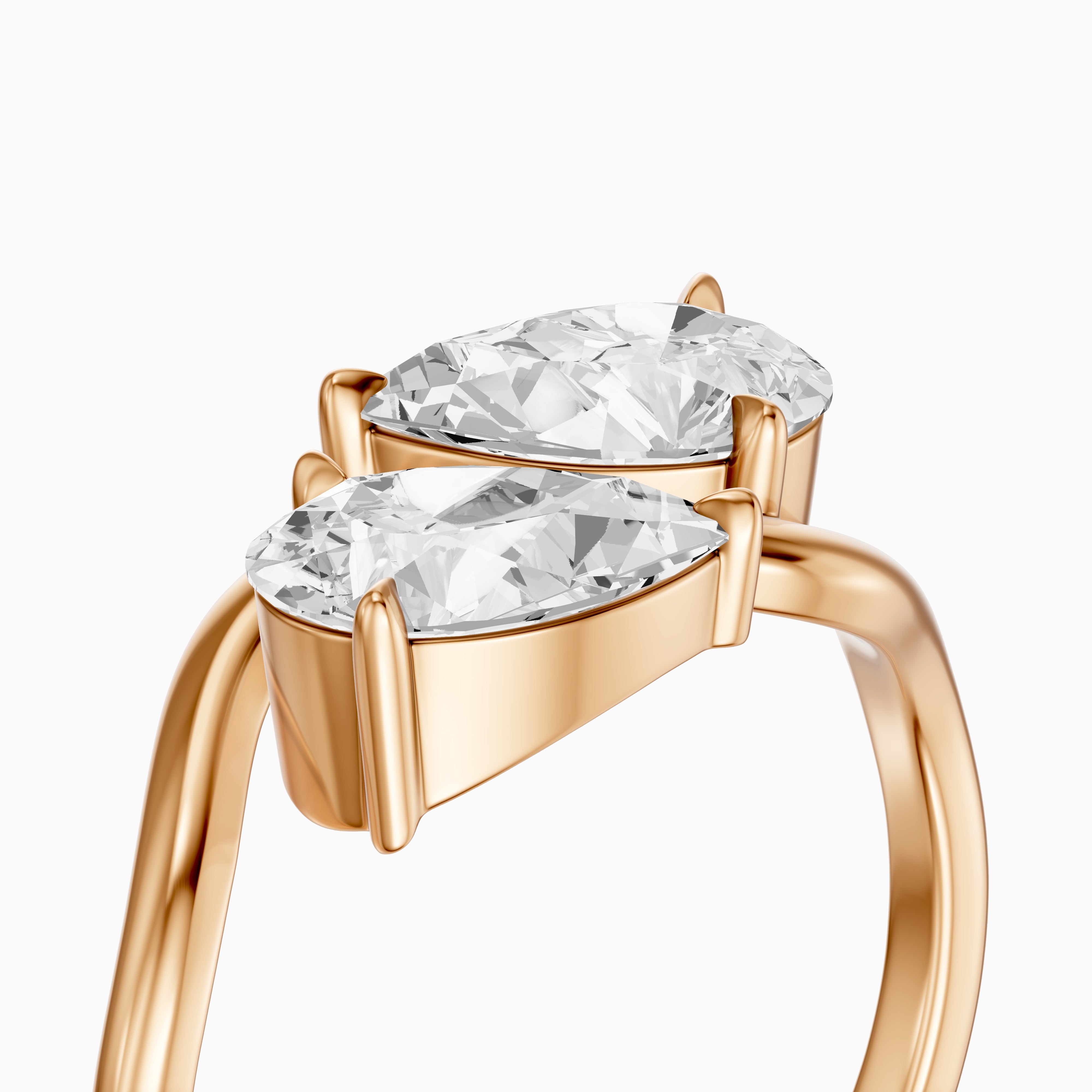 Lillia Toi Et Moi Ring With Both Pear Two Stone Lab Grown Diamond