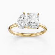 Lillie Toi Et Moi Ring With Pear and Radiant Two Stone Lab Grown Diamond