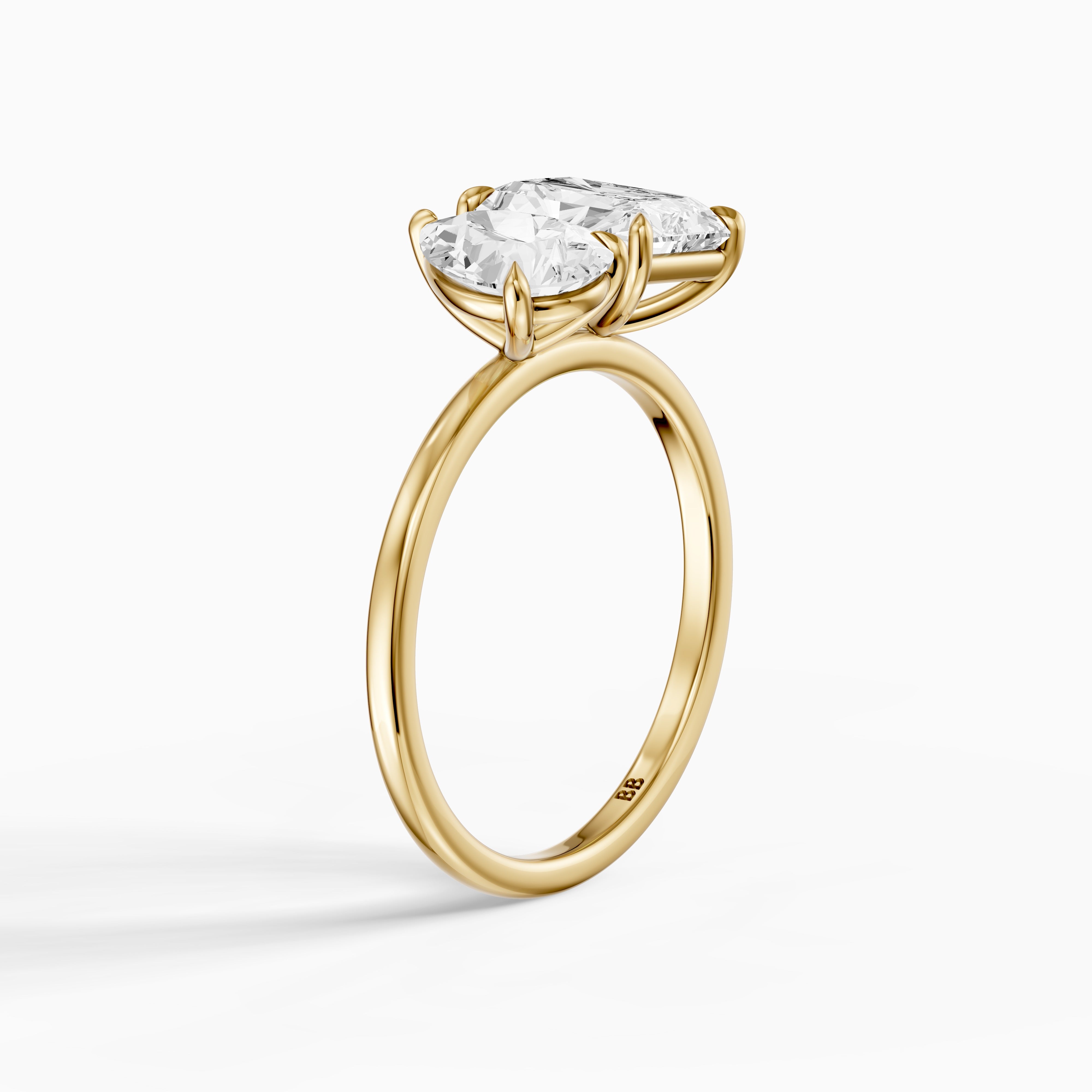 Lillie Toi Et Moi Ring With Pear and Radiant Two Stone Lab Grown Diamond