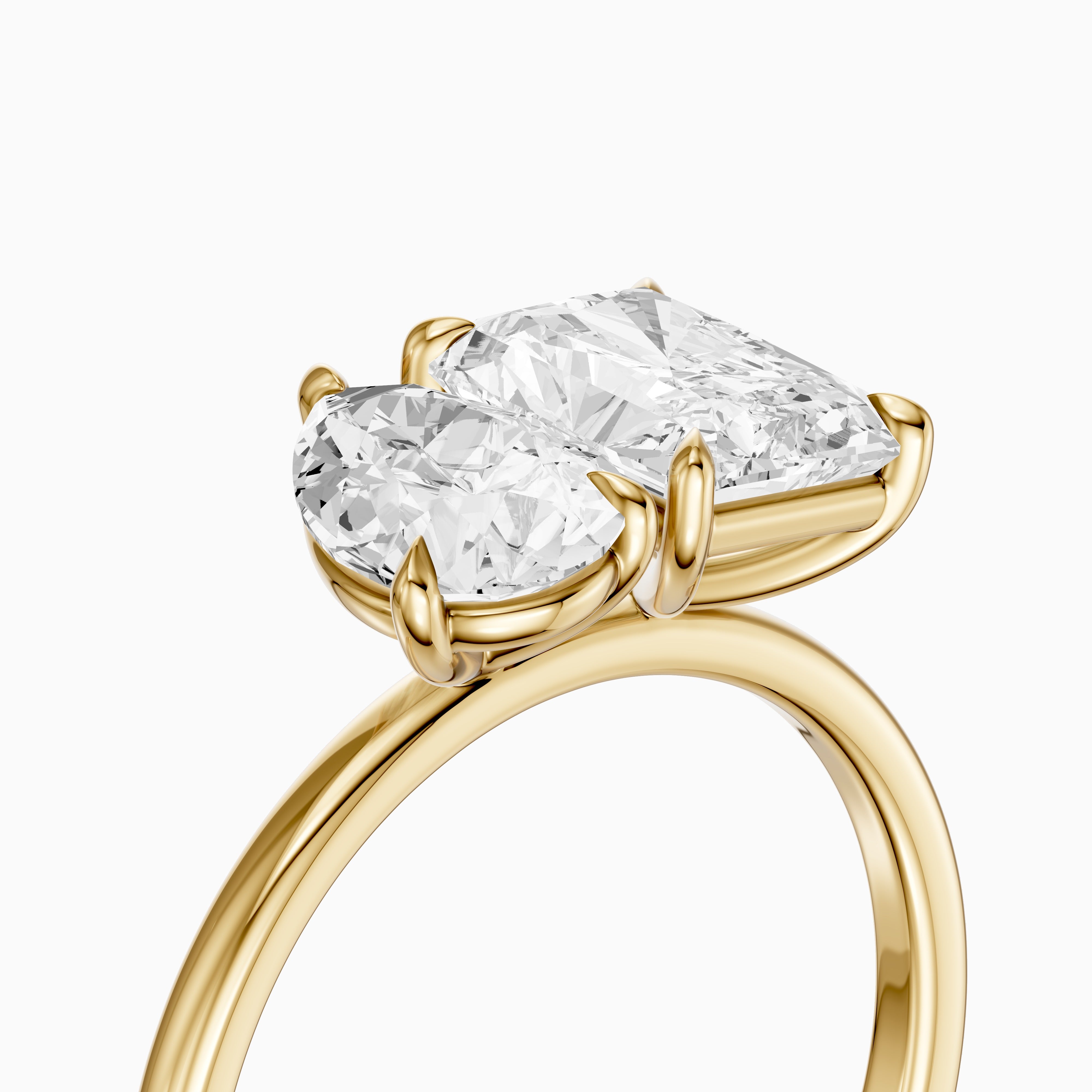 Lillie Toi Et Moi Ring With Pear and Radiant Two Stone Lab Grown Diamond