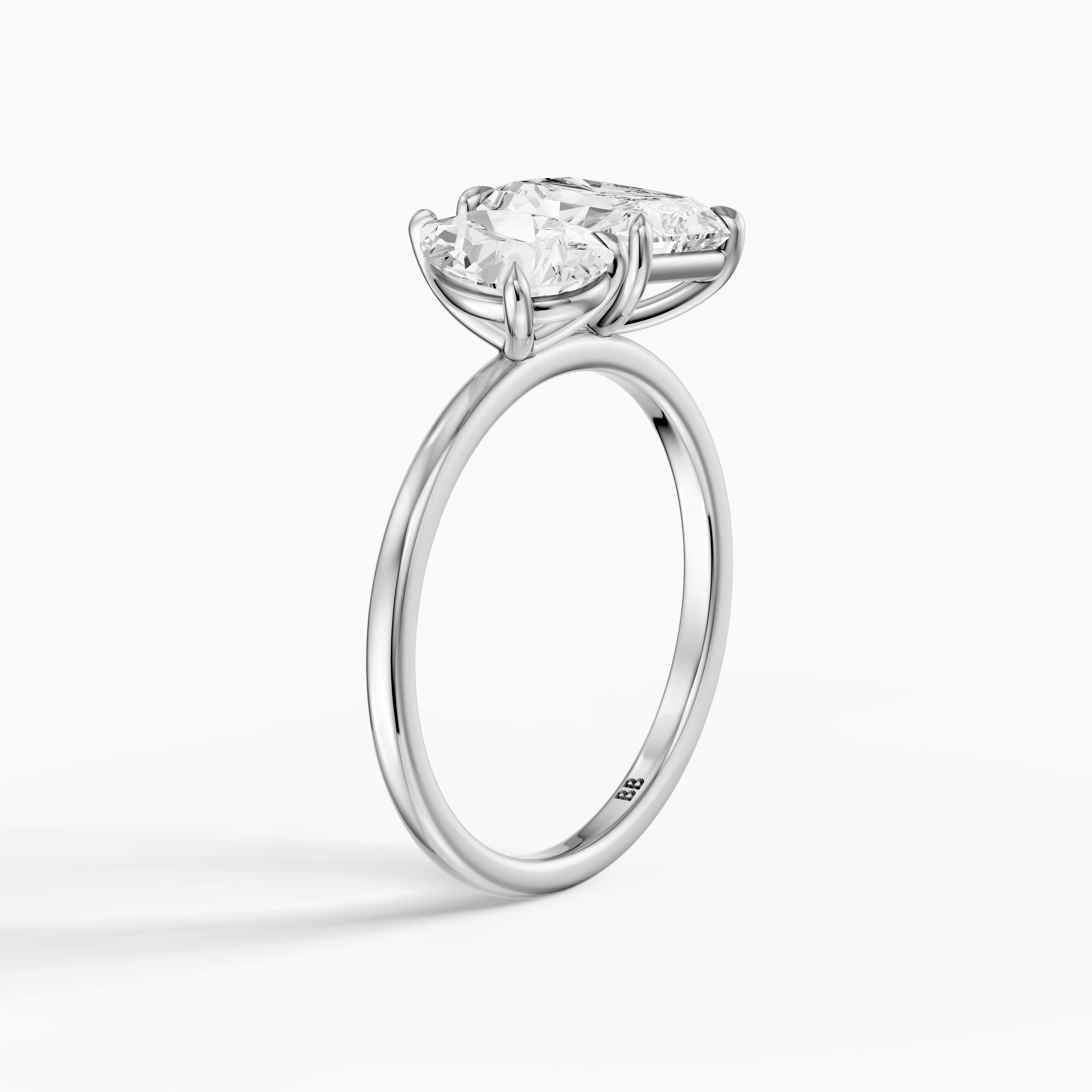 Lillie Toi Et Moi Ring With Pear and Radiant Two Stone Lab Grown Diamond