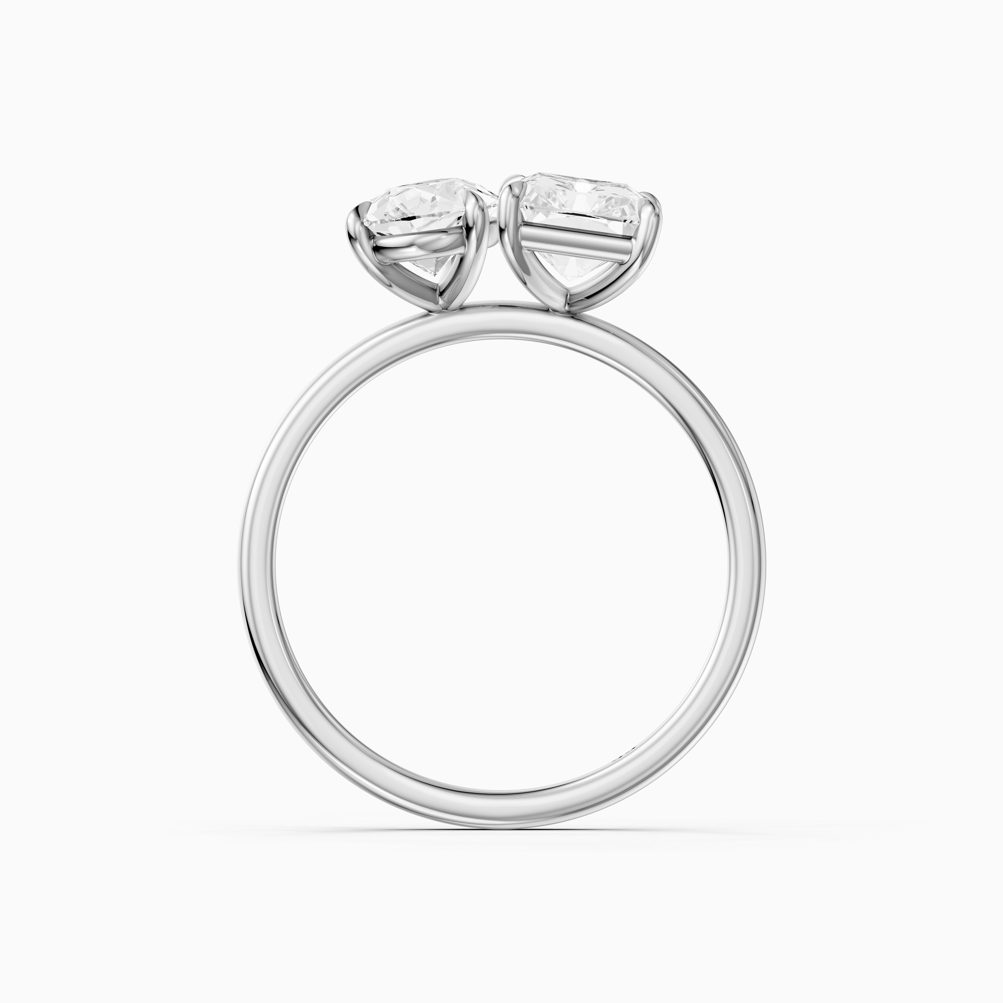 Lillie Toi Et Moi Ring With Pear and Radiant Two Stone Lab Grown Diamond