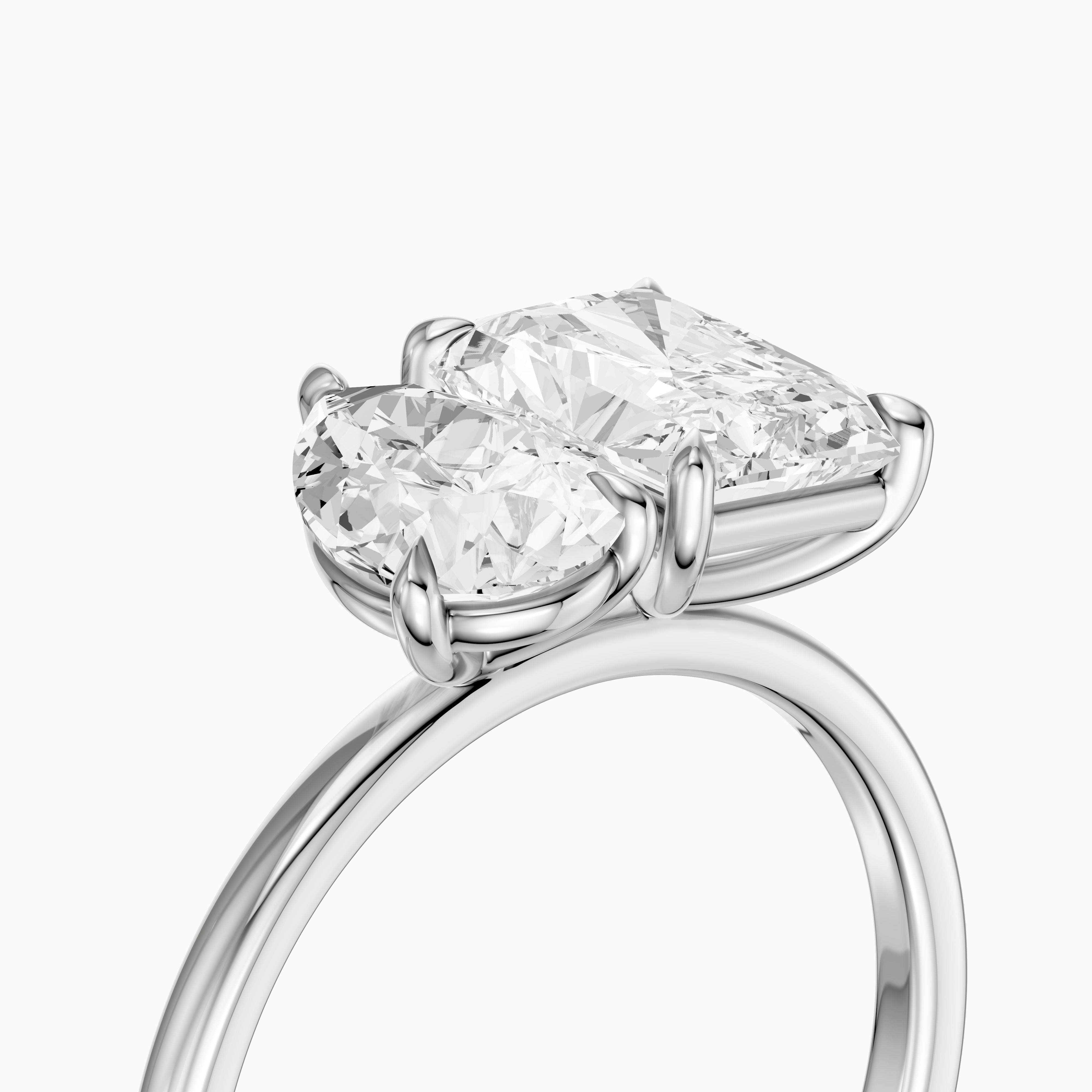 Lillie Toi Et Moi Ring With Pear and Radiant Two Stone Lab Grown Diamond