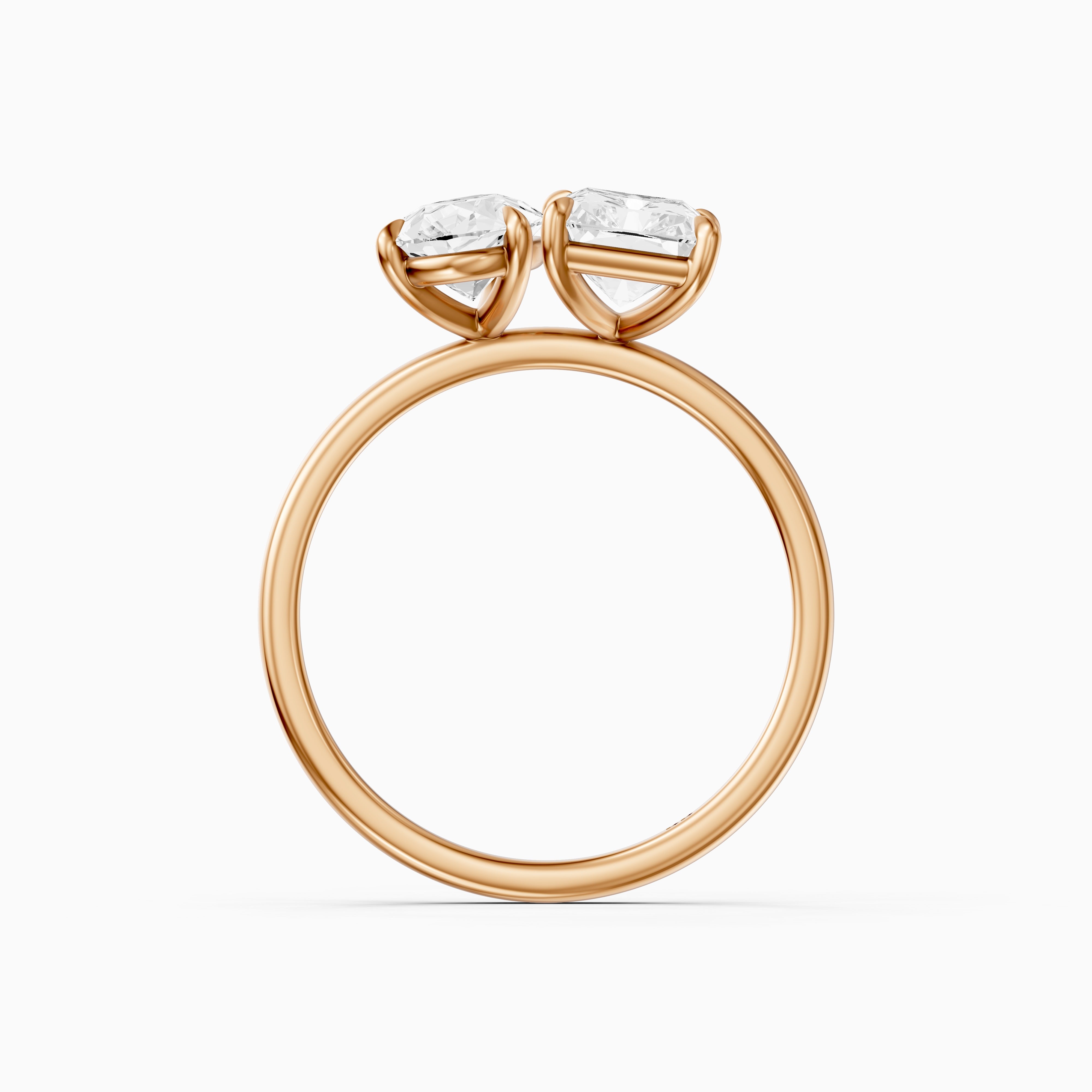 Lillie Toi Et Moi Ring With Pear and Radiant Two Stone Lab Grown Diamond