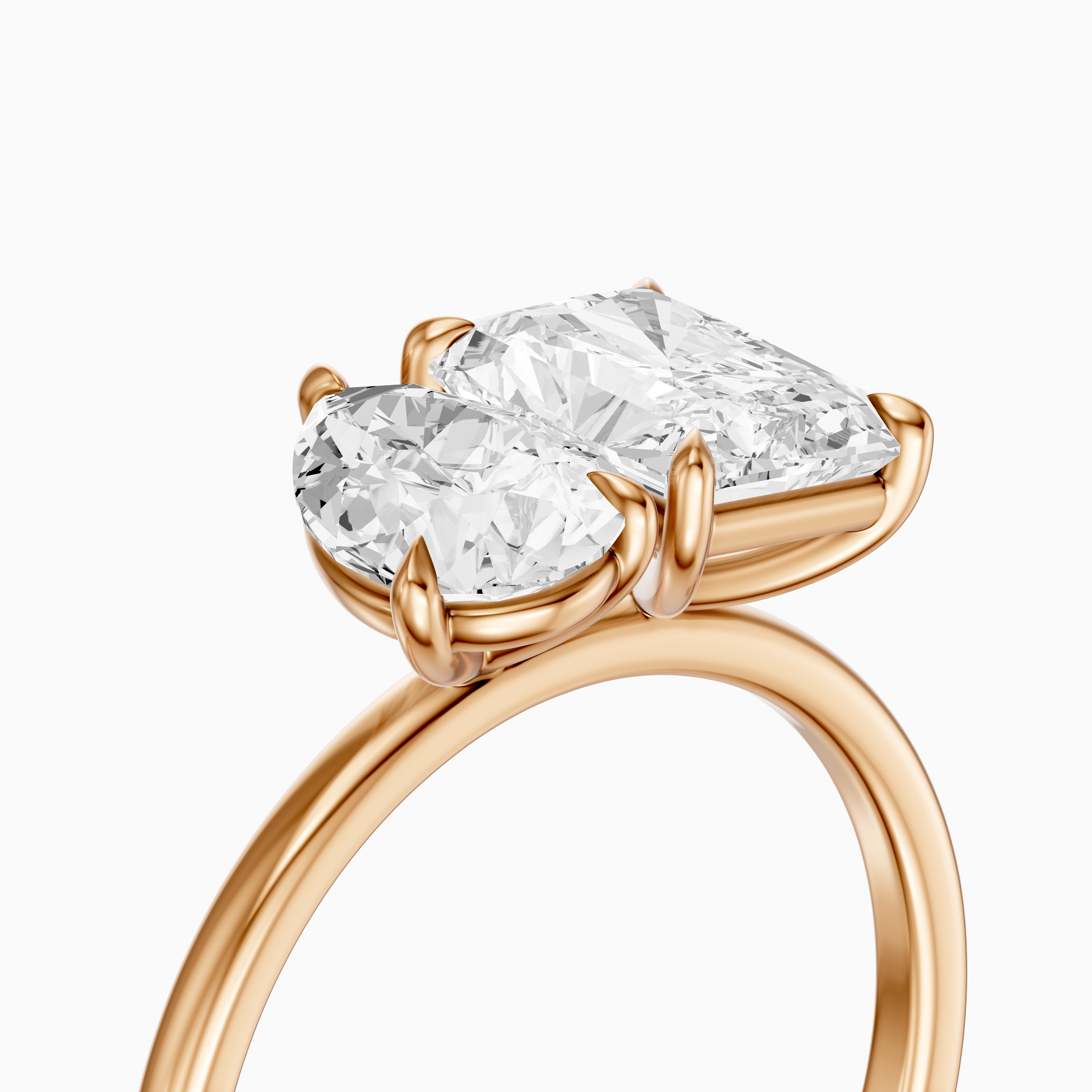 Lillie Toi Et Moi Ring With Pear and Radiant Two Stone Lab Grown Diamond