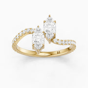 Linney Toi Et Moi Pave Ring With Both Marquise Two Stone Lab Grown Diamond