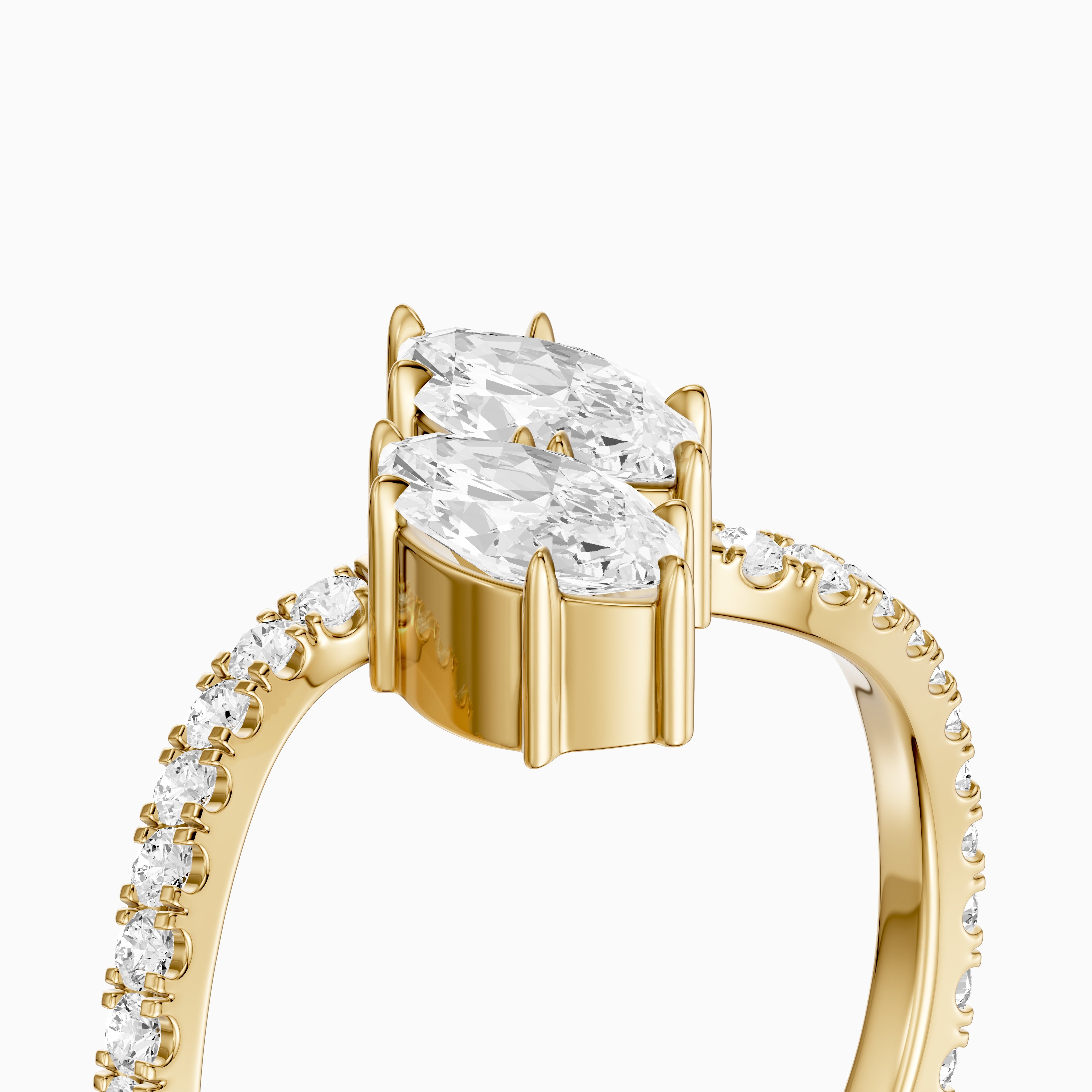 Linney Toi Et Moi Pave Ring With Both Marquise Two Stone Lab Grown Diamond