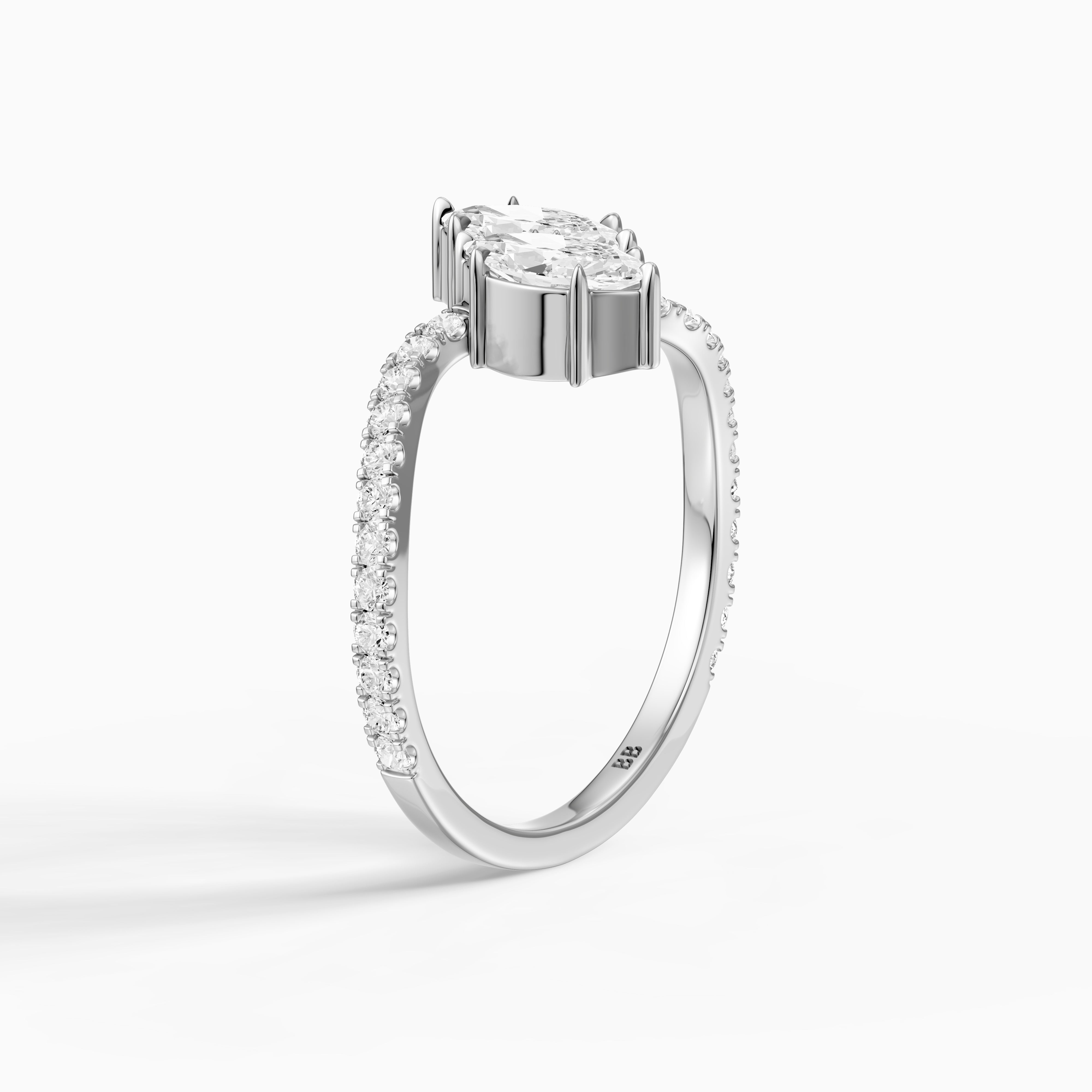 Linney Toi Et Moi Pave Ring With Both Marquise Two Stone Lab Grown Diamond