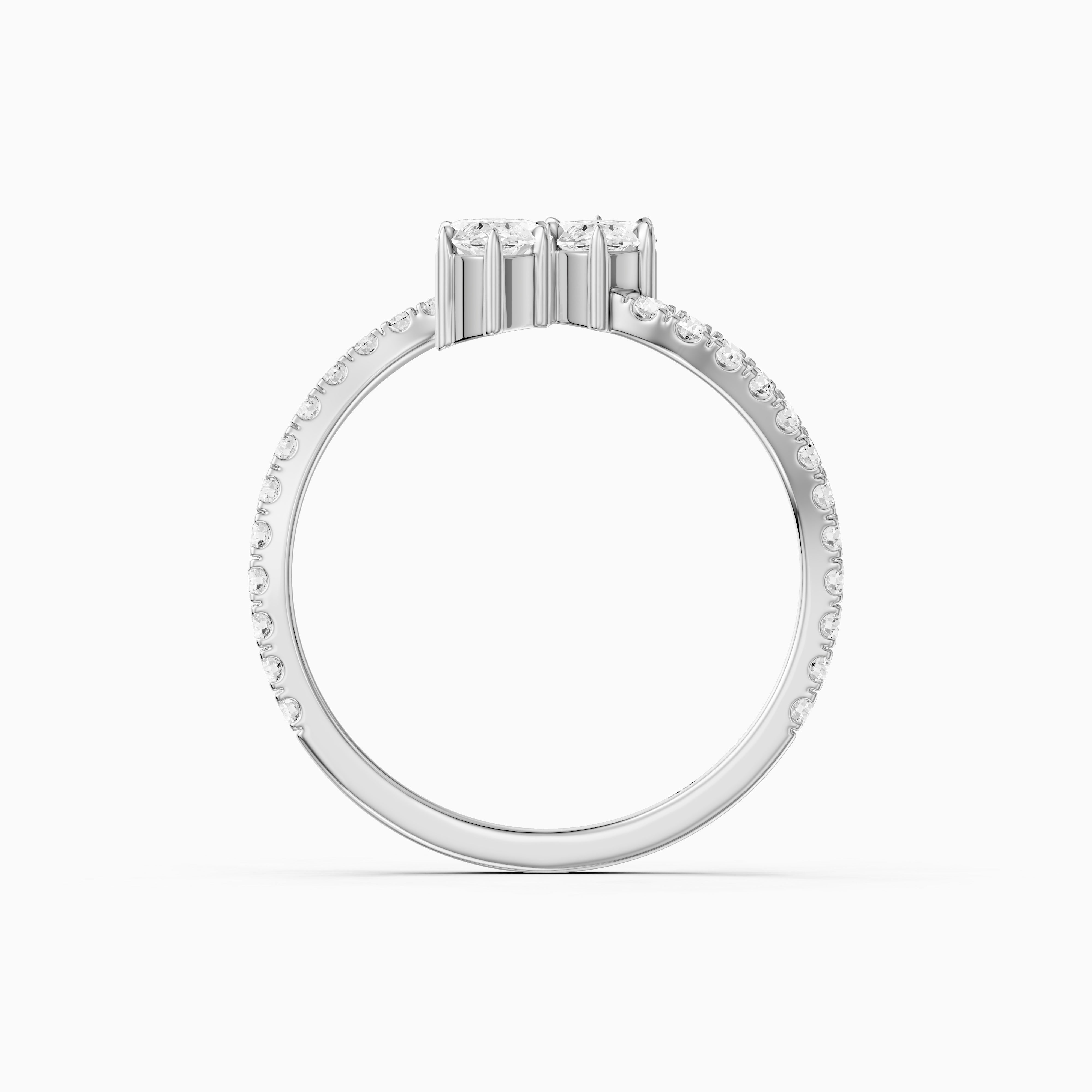 Linney Toi Et Moi Pave Ring With Both Marquise Two Stone Lab Grown Diamond