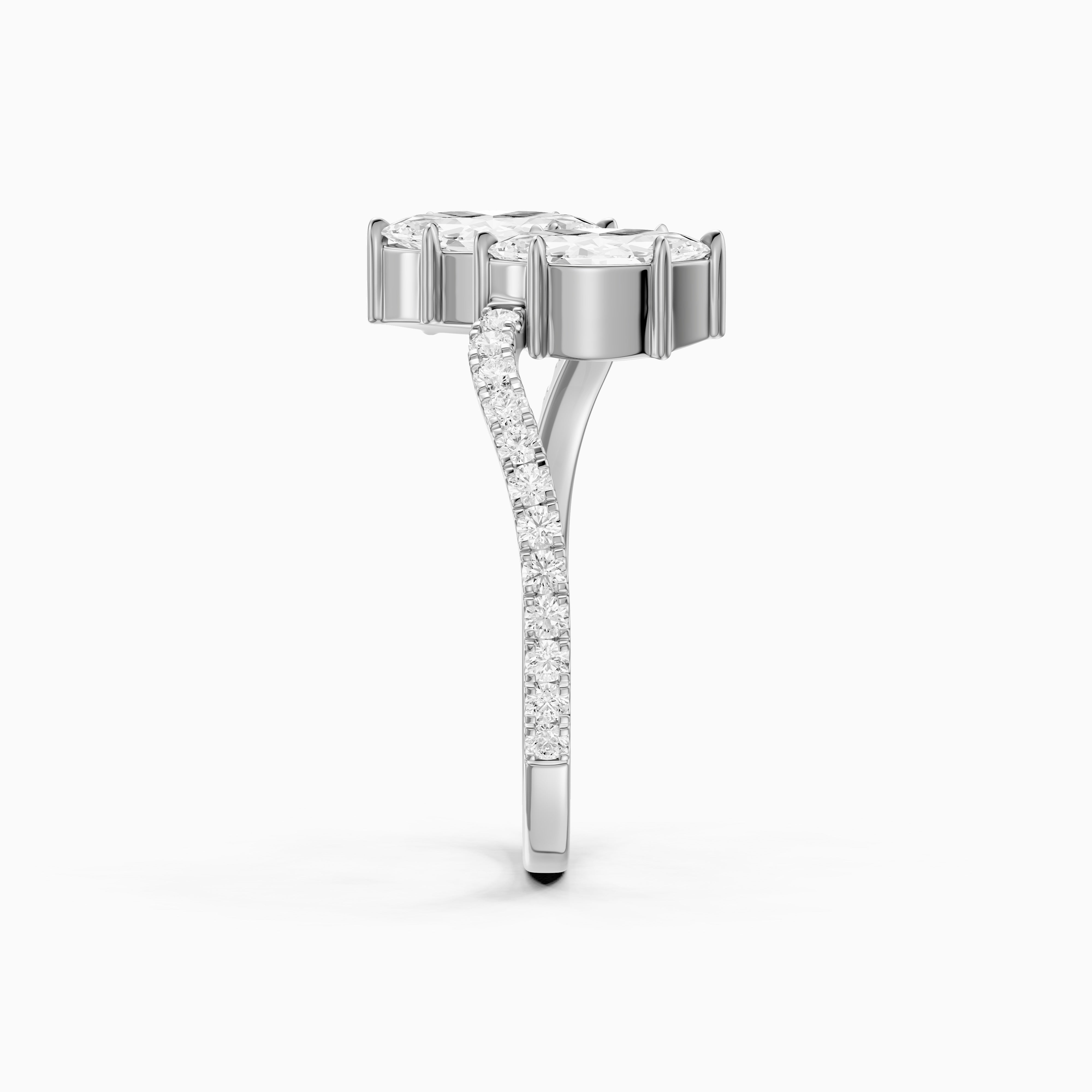 Linney Toi Et Moi Pave Ring With Both Marquise Two Stone Lab Grown Diamond