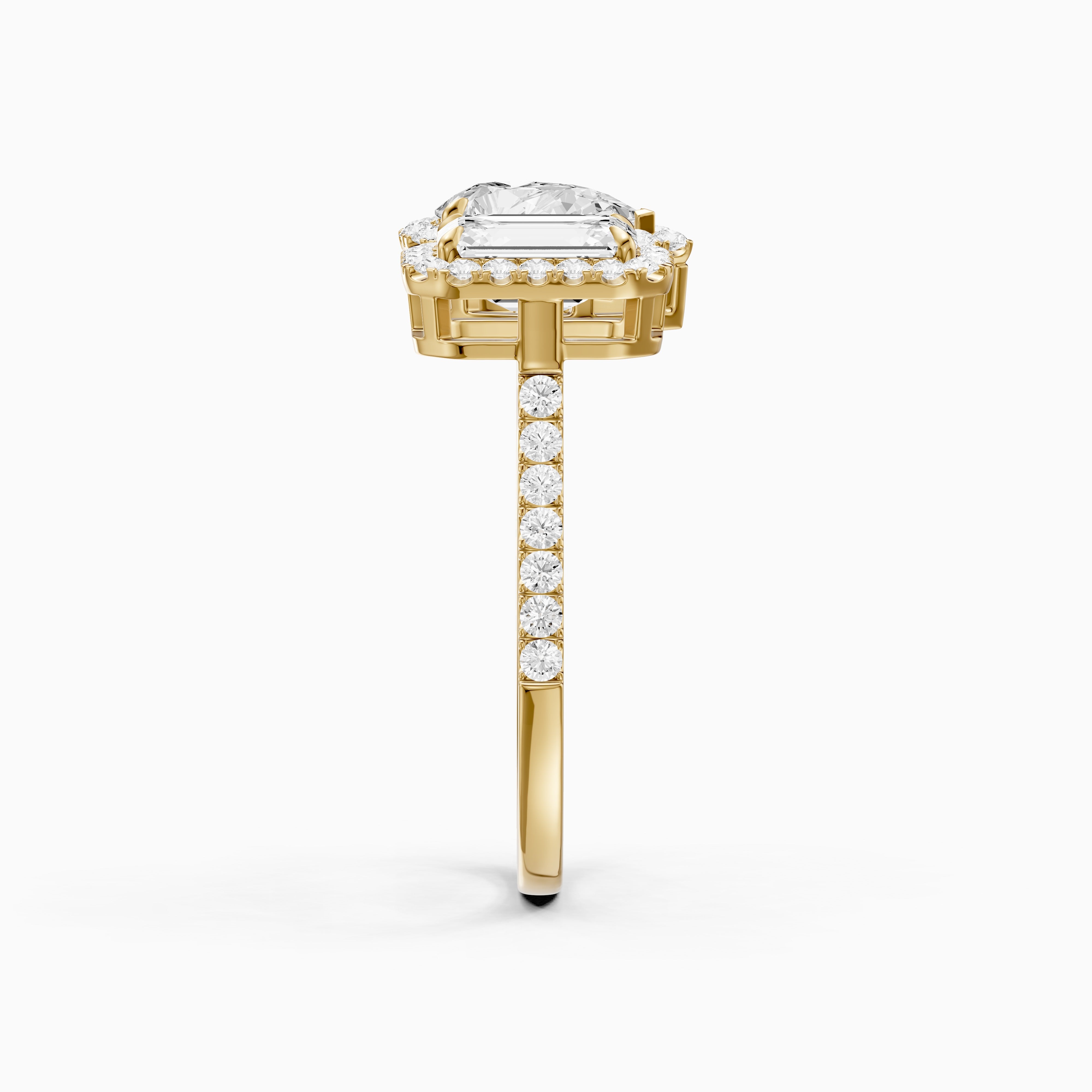 Marisa Toi Et Moi Halo Pave Ring With Pear and Emerald Lab Grown Diamond