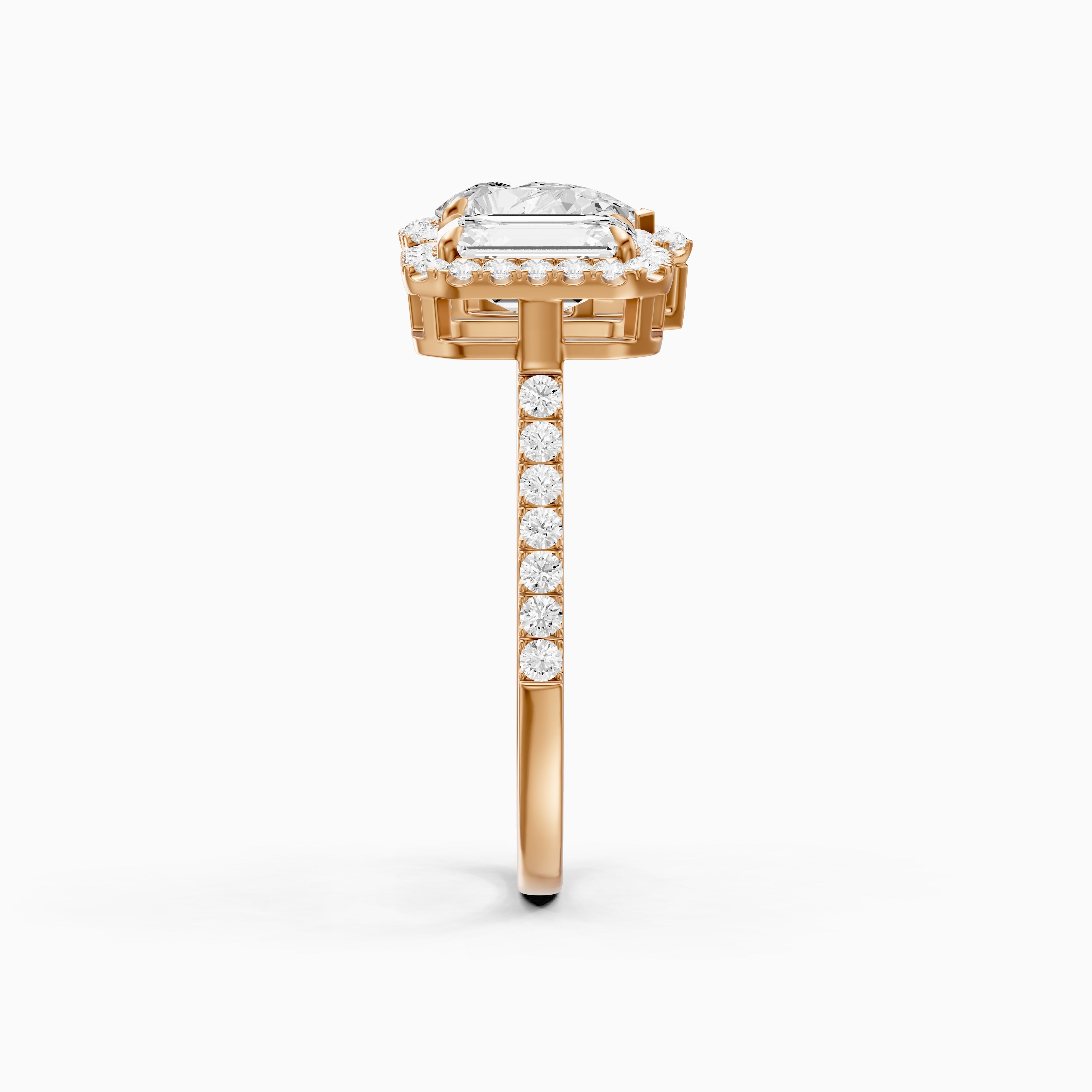 Marisa Toi Et Moi Halo Pave Ring With Pear and Emerald Lab Grown Diamond