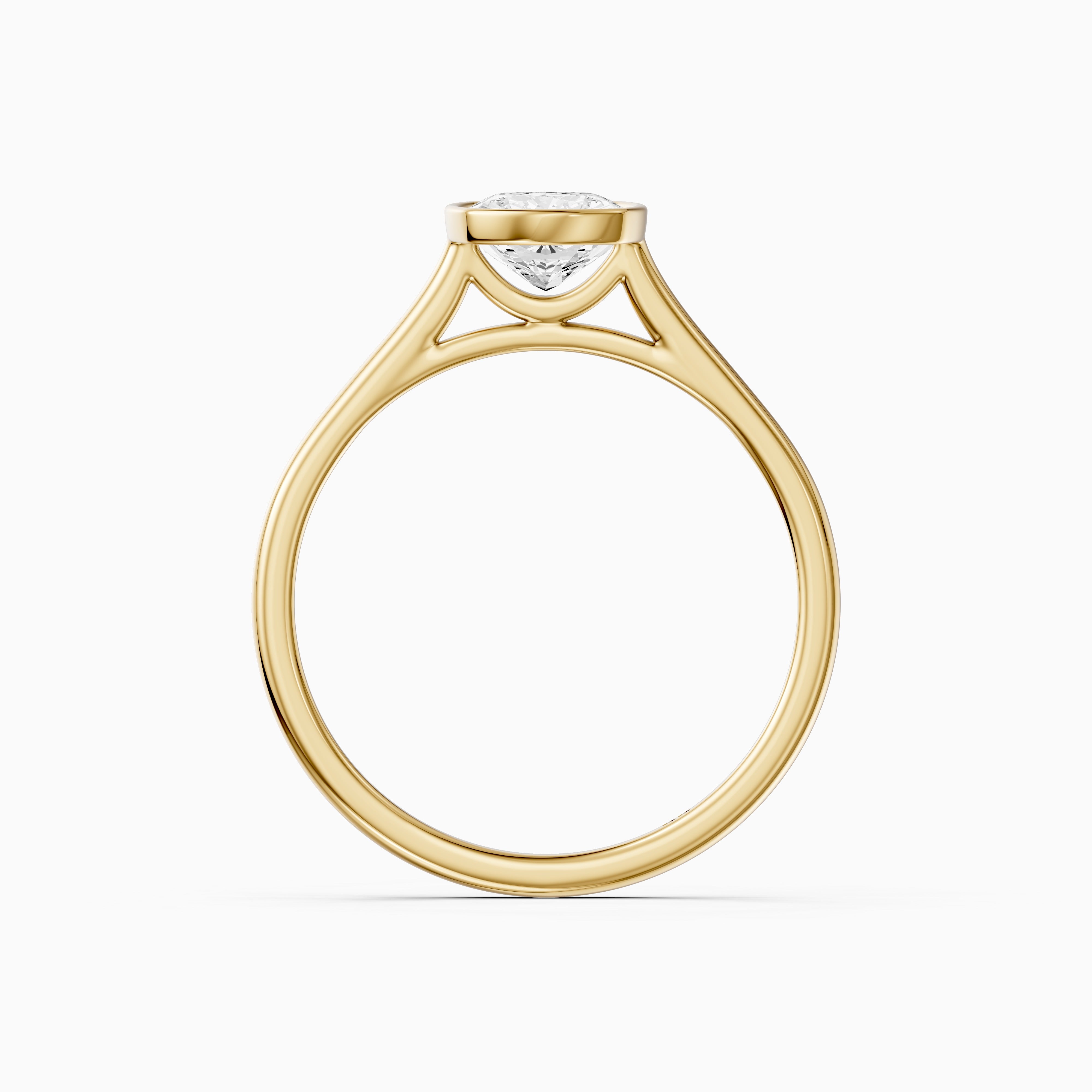 Marlyn Elongated Cushion Cut Bezel Set Lab Grown Diamond Ring