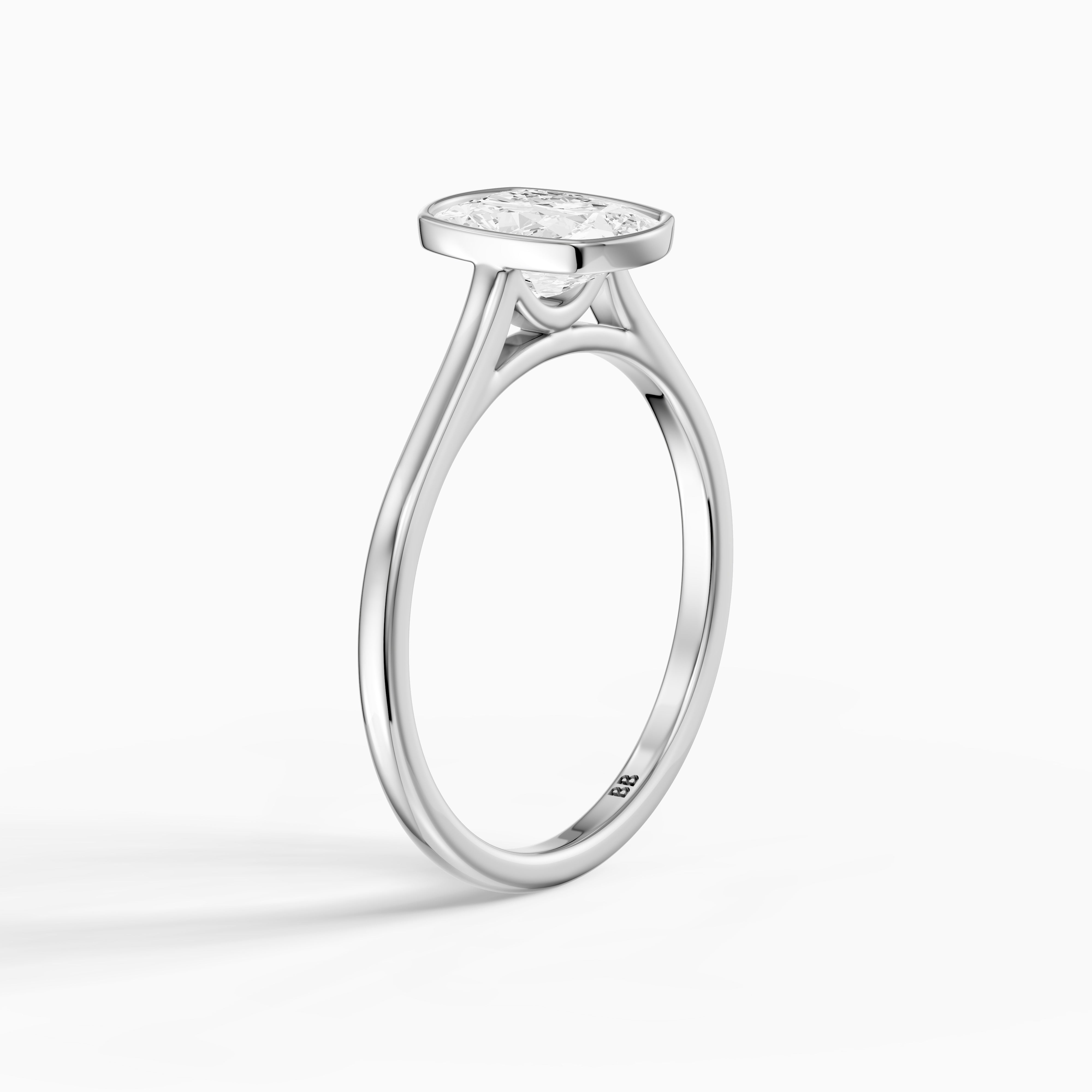 Marlyn Elongated Cushion Cut Bezel Set Lab Grown Diamond Ring
