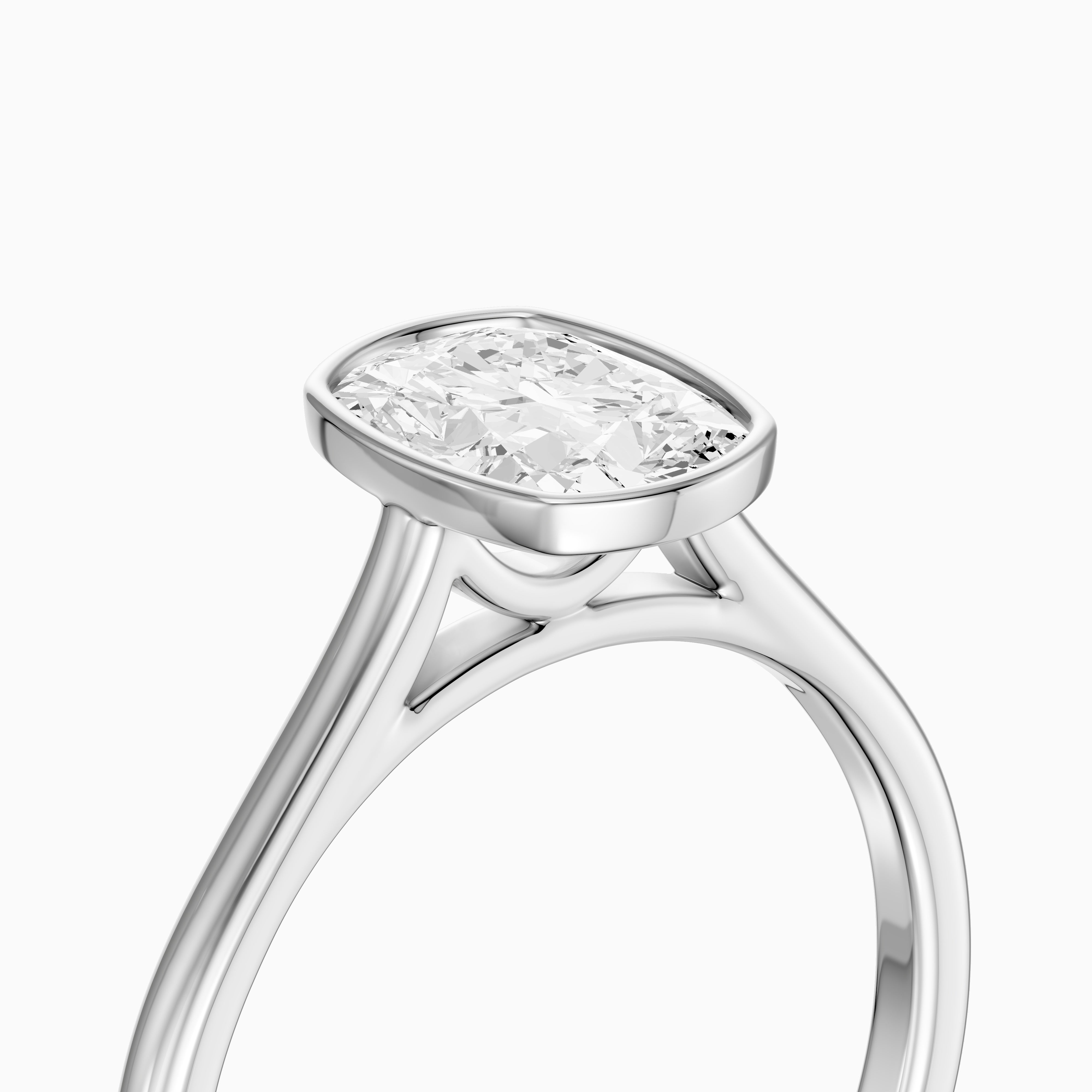 Marlyn Elongated Cushion Cut Bezel Set Lab Grown Diamond Ring