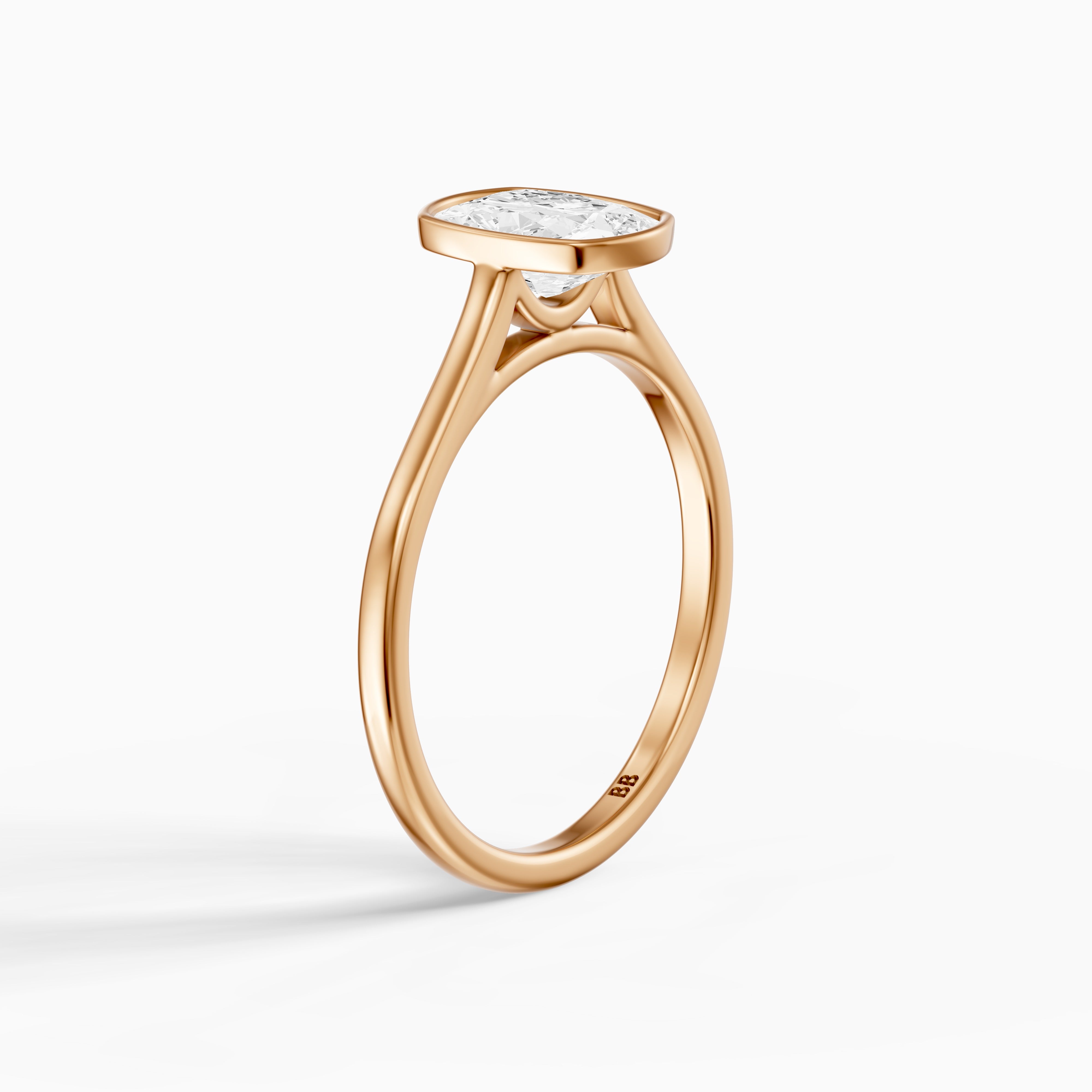 Marlyn Elongated Cushion Cut Bezel Set Lab Grown Diamond Ring
