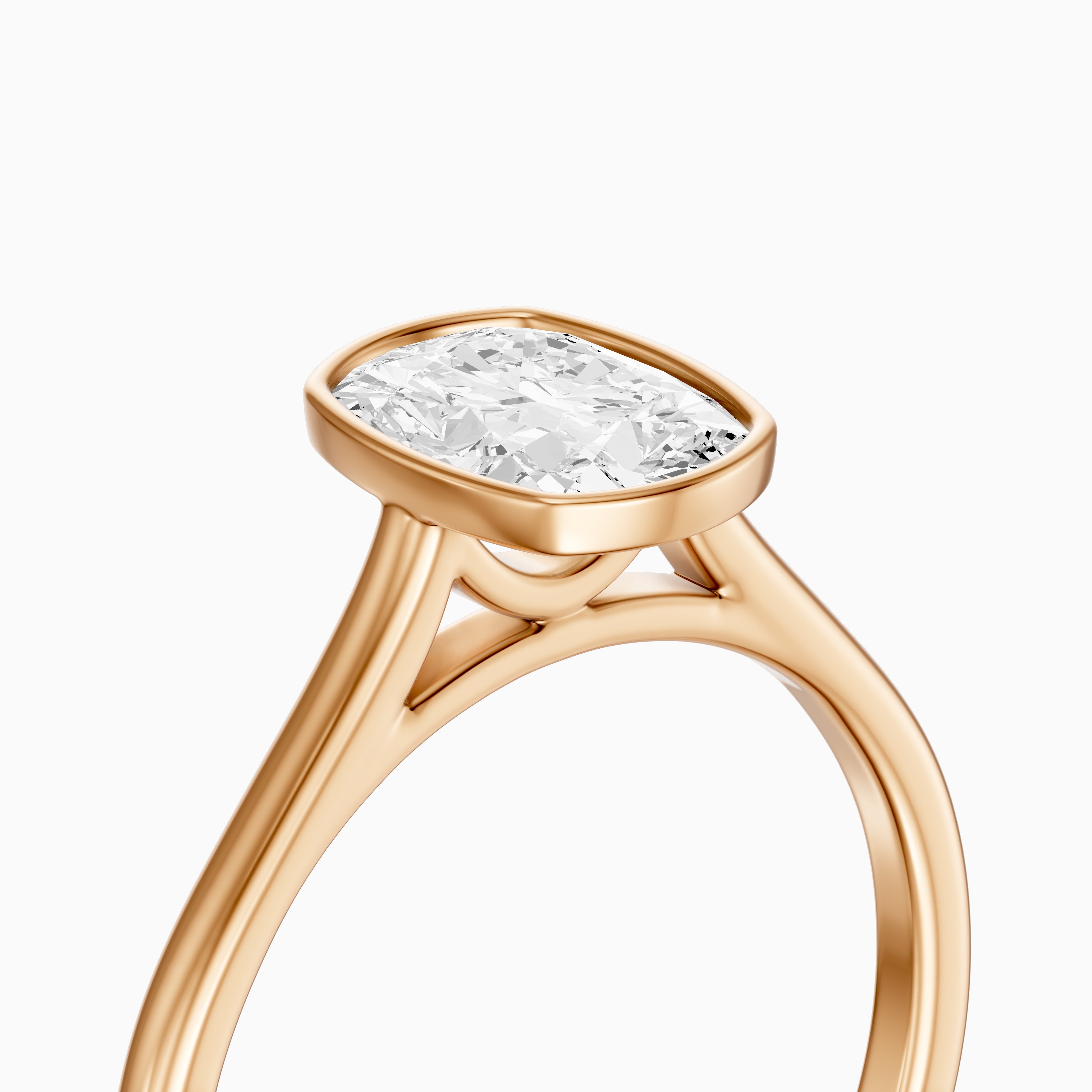 Marlyn Elongated Cushion Cut Bezel Set Lab Grown Diamond Ring