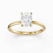 Melany Elongated Cushion Cut Hidden Halo Lab Grown Diamond Ring