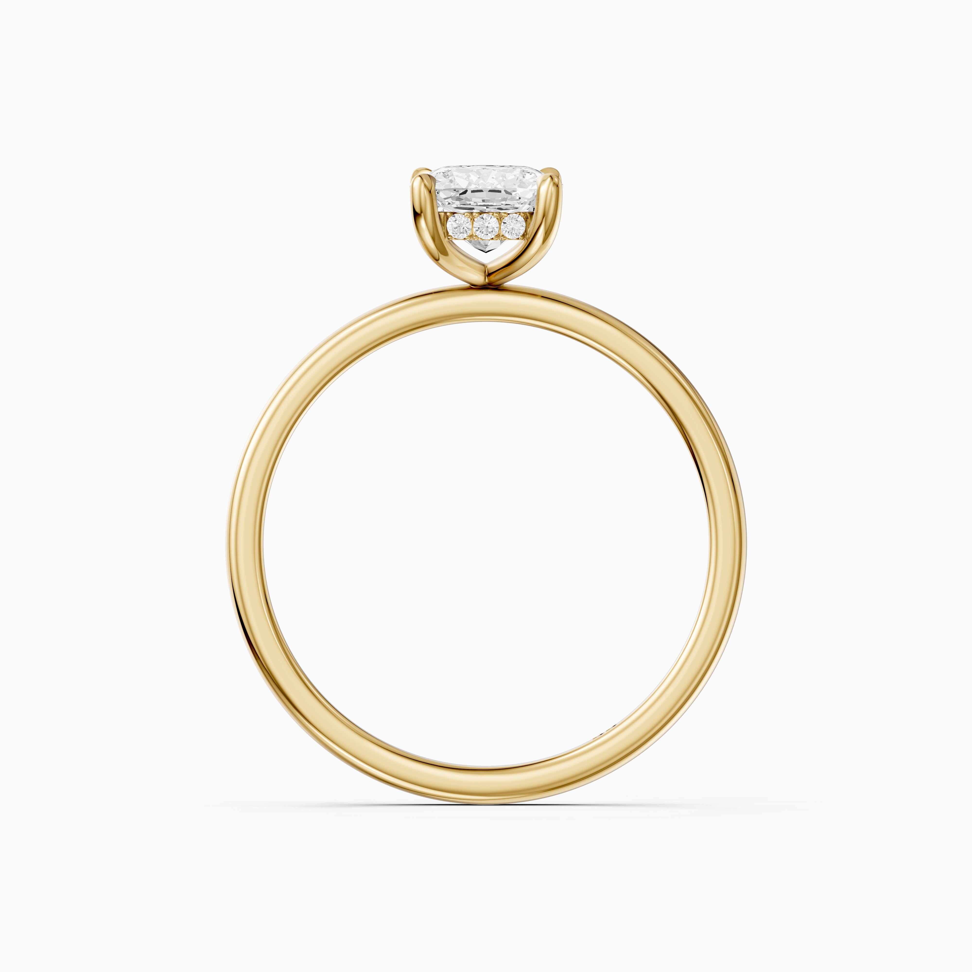 Melany Elongated Cushion Cut Hidden Halo Moissanite Diamond Ring