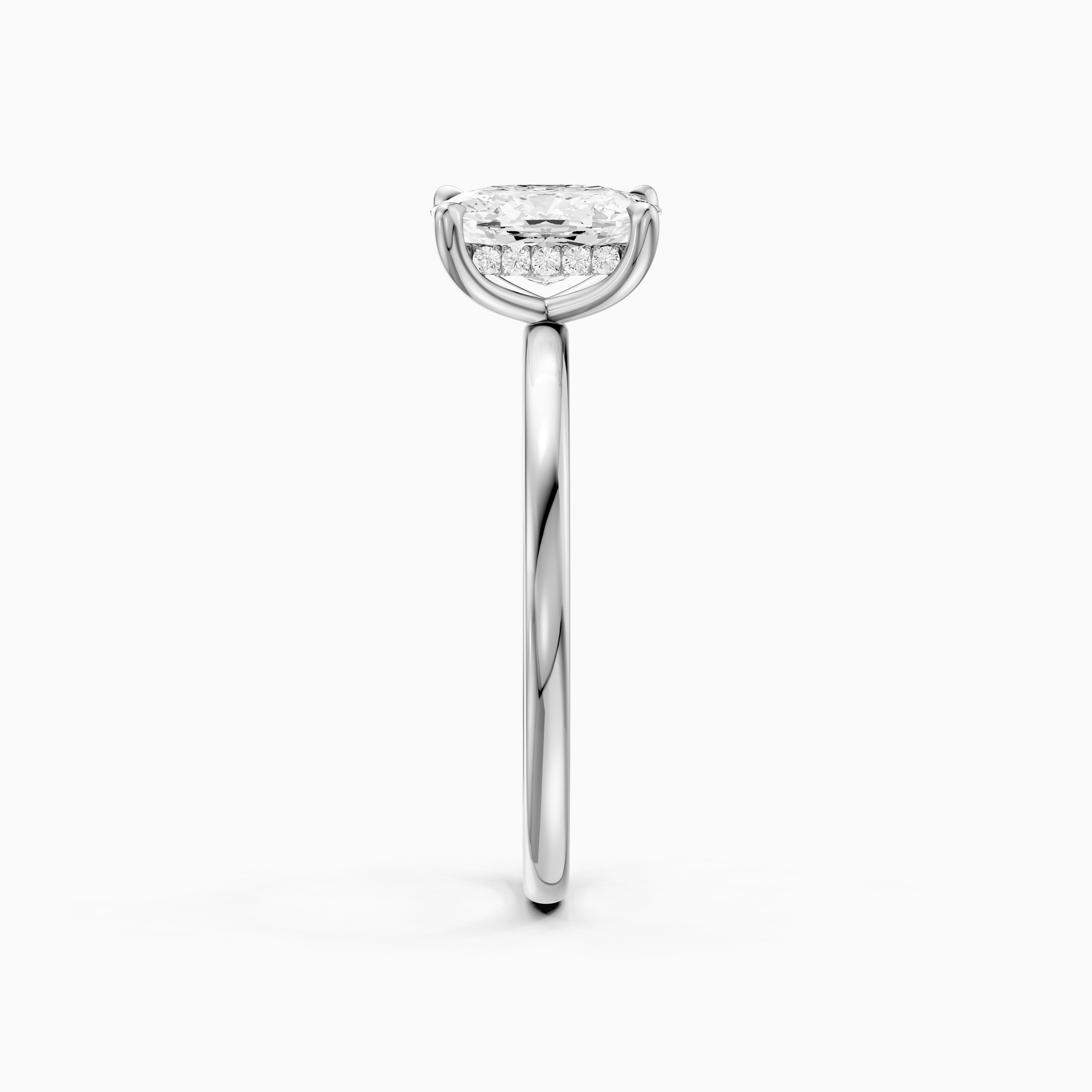Melany Elongated Cushion Cut Hidden Halo Moissanite Diamond Ring