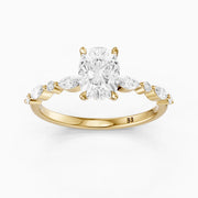 Nailea Elongated Cushion Cut Hidden Halo Lab Grown Diamond Ring