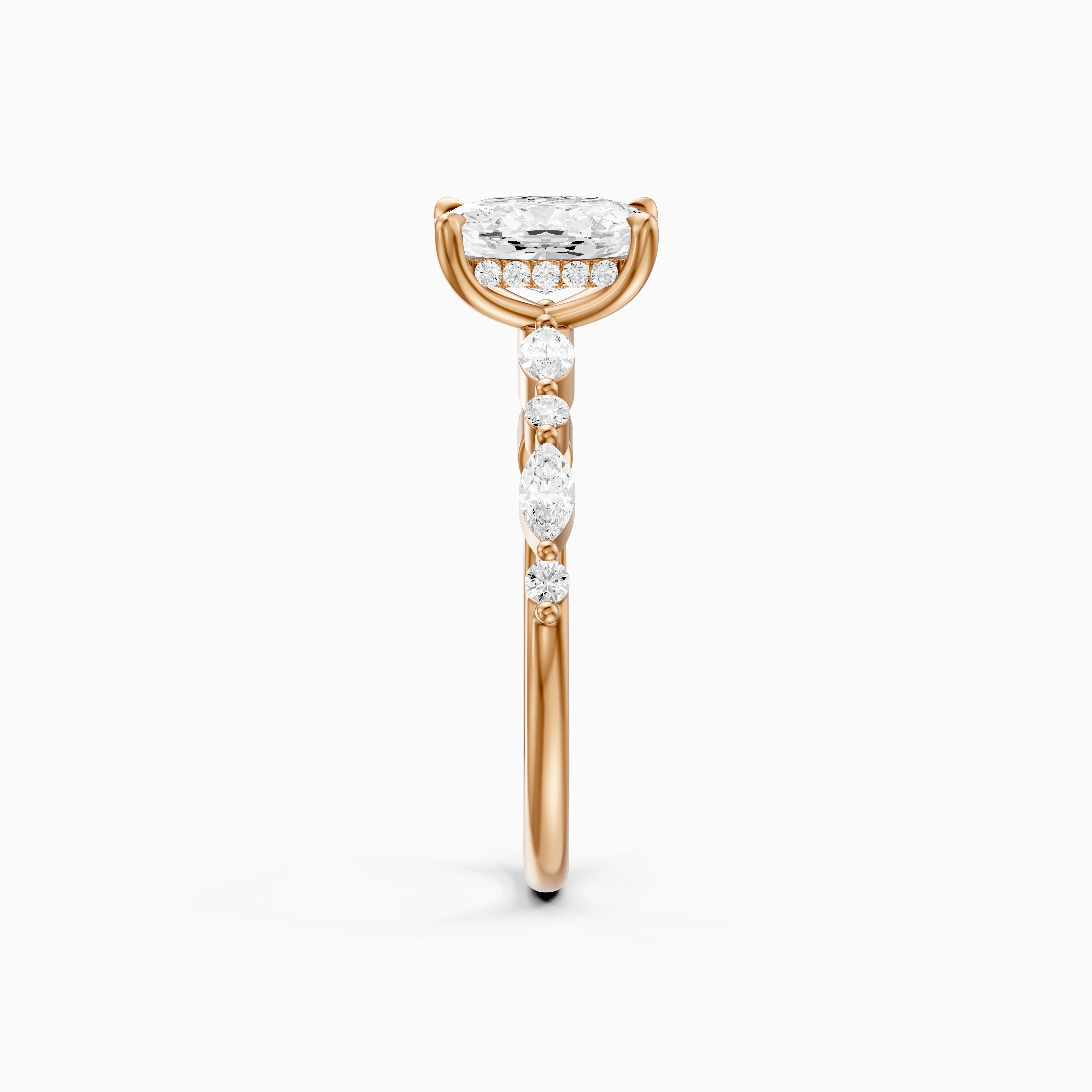 Nailea Elongated Cushion Cut Hidden Halo Lab Grown Diamond Ring