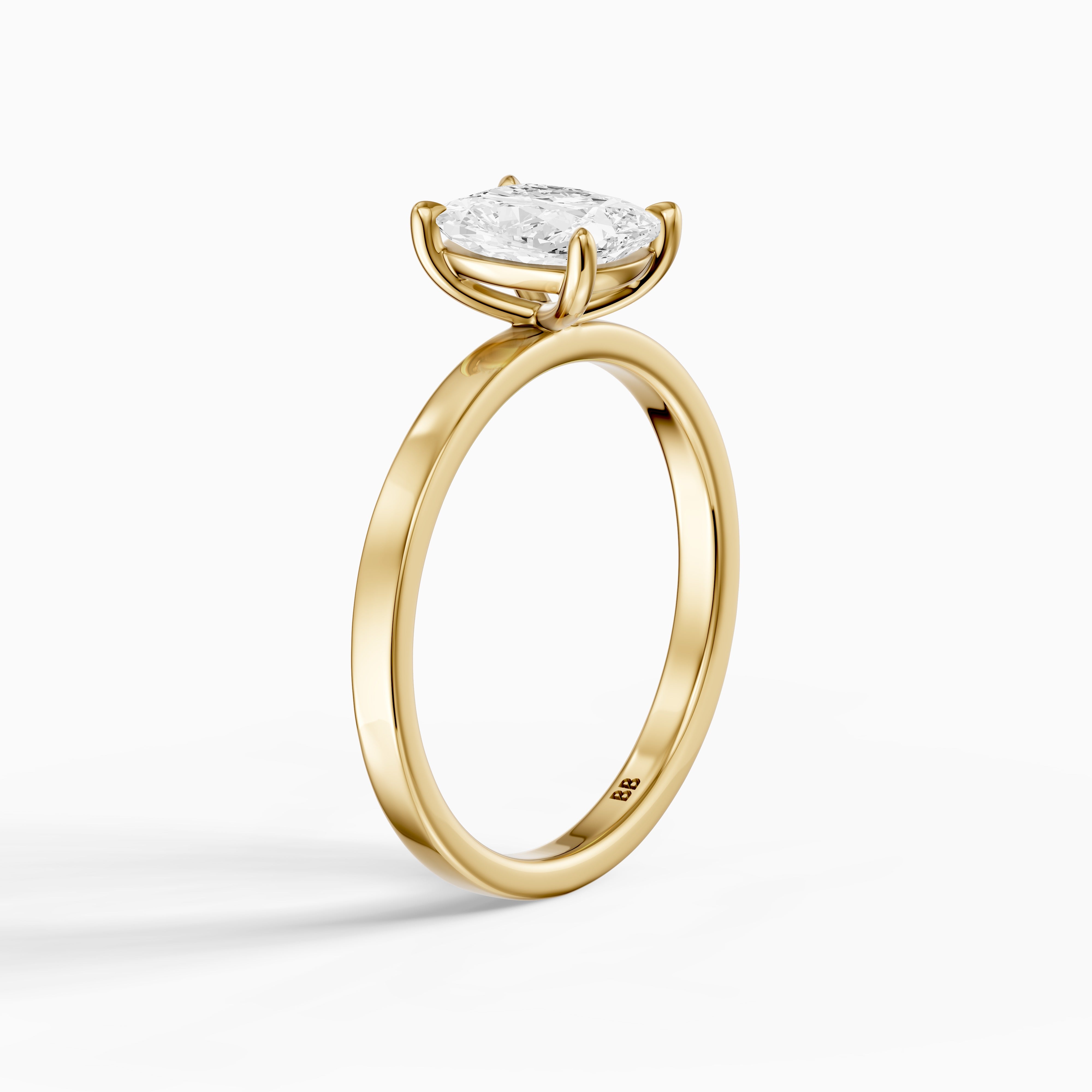 Naveah Elongated Cushion Cut Solitaire Low Profile Moissanite Diamond Ring