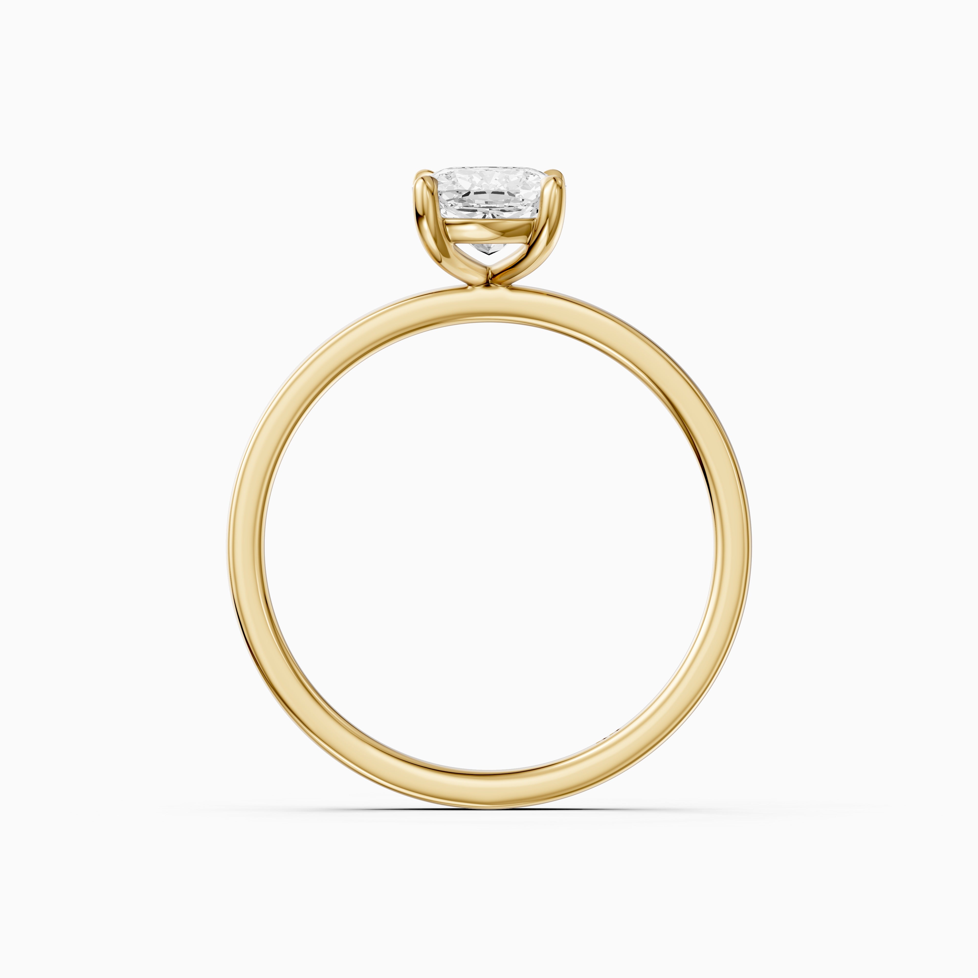 Naveah Elongated Cushion Cut Solitaire Low Profile Moissanite Diamond Ring