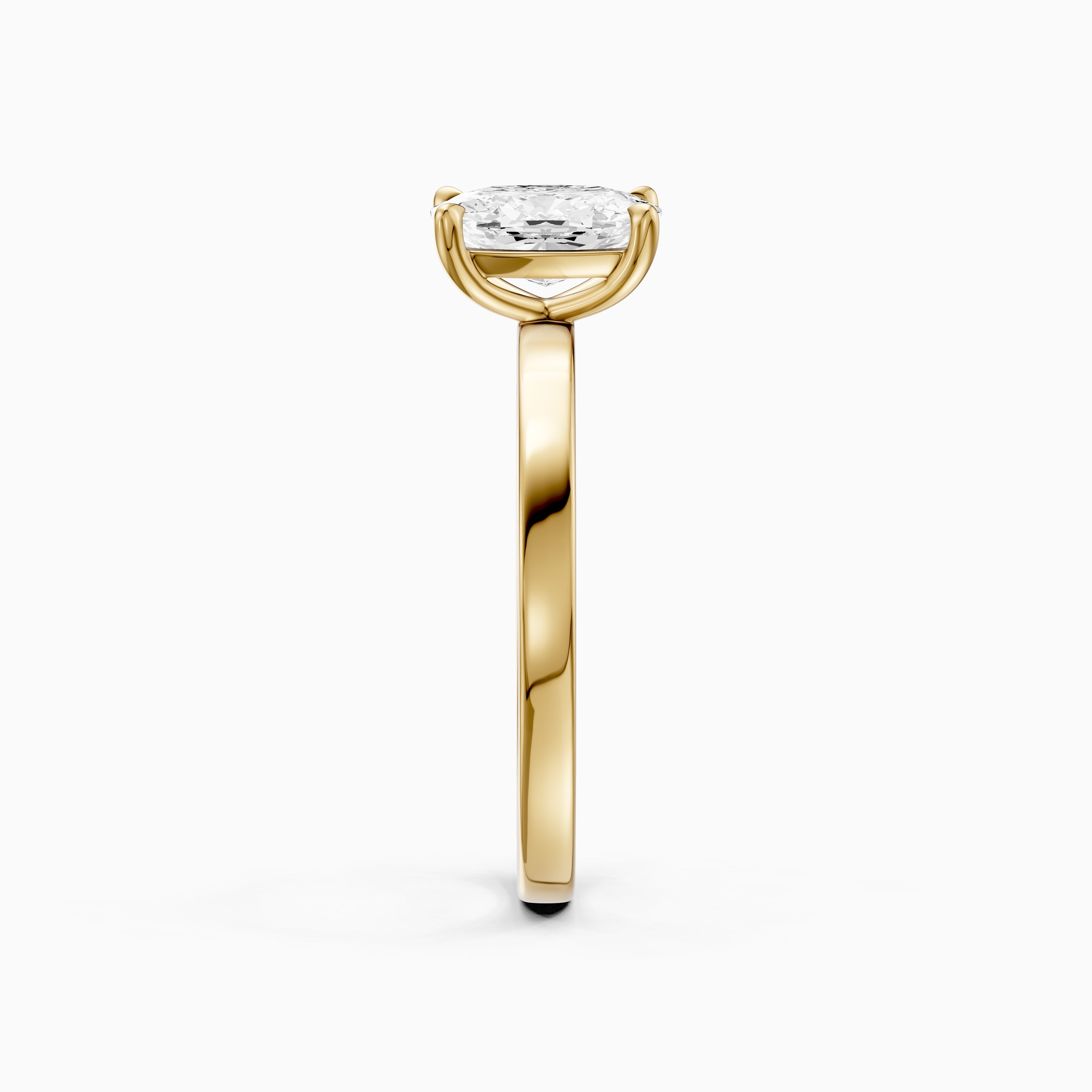 Naveah Elongated Cushion Cut Solitaire Low Profile Moissanite Diamond Ring