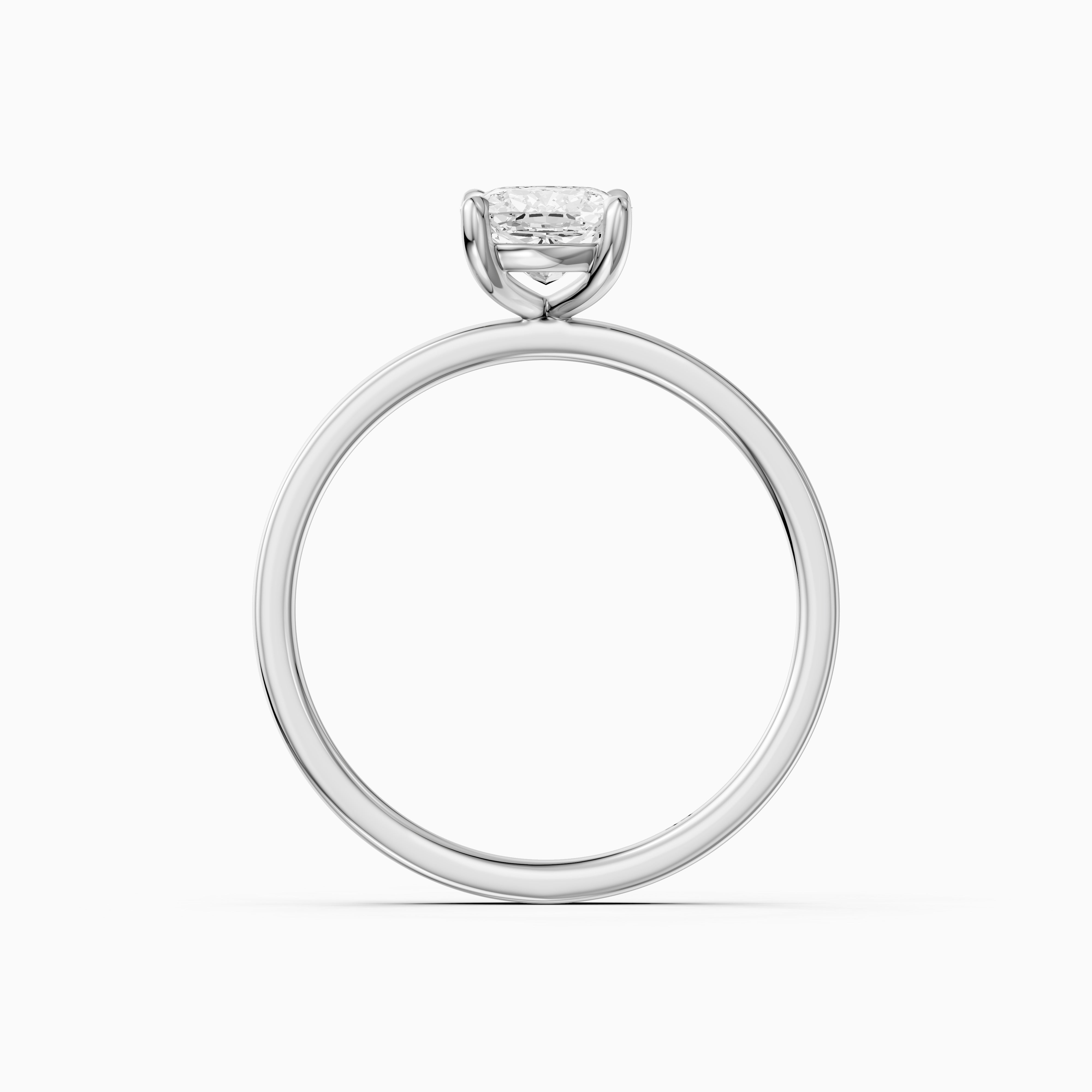 Naveah Elongated Cushion Cut Solitaire Low Profile Moissanite Diamond Ring
