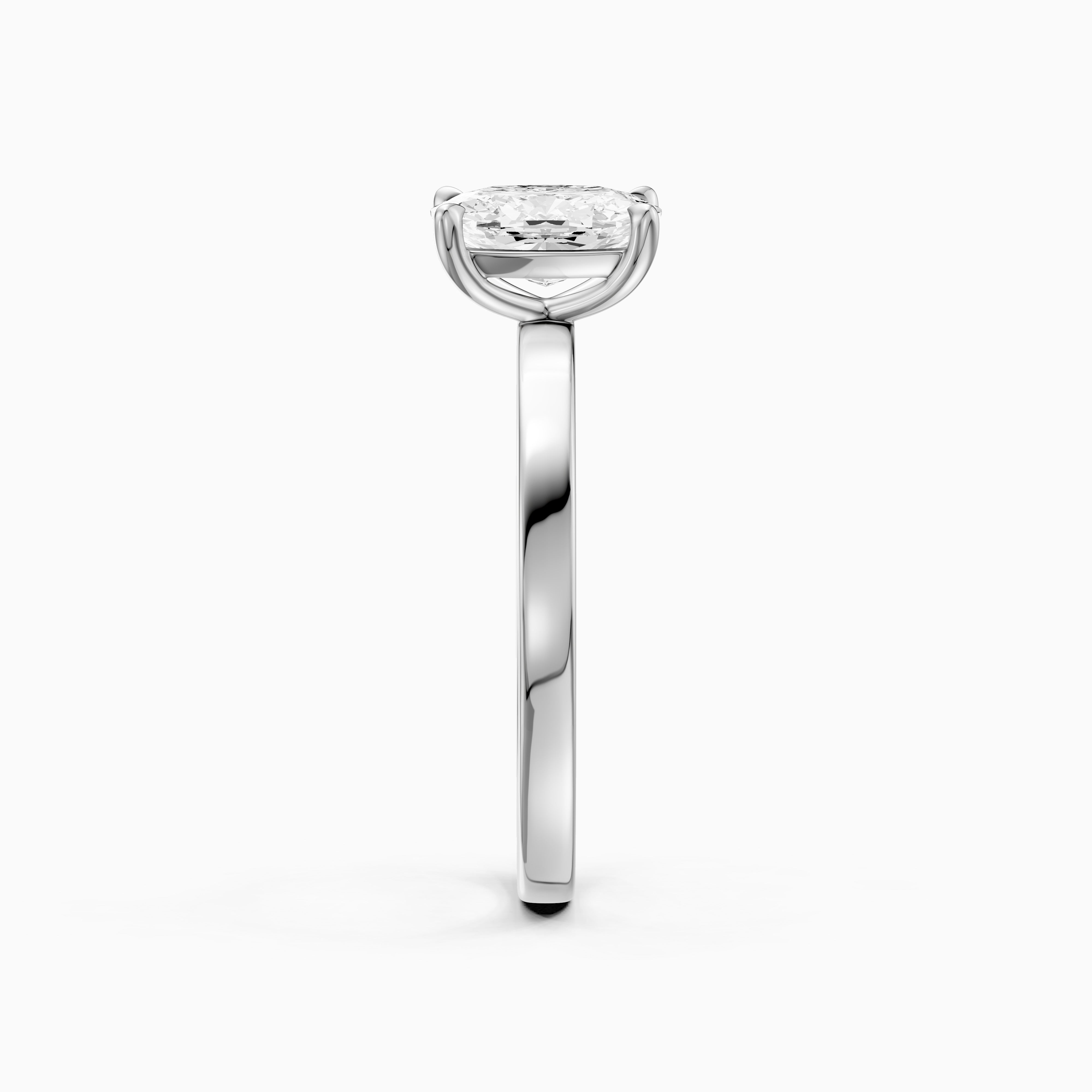 Naveah Elongated Cushion Cut Solitaire Low Profile Moissanite Diamond Ring