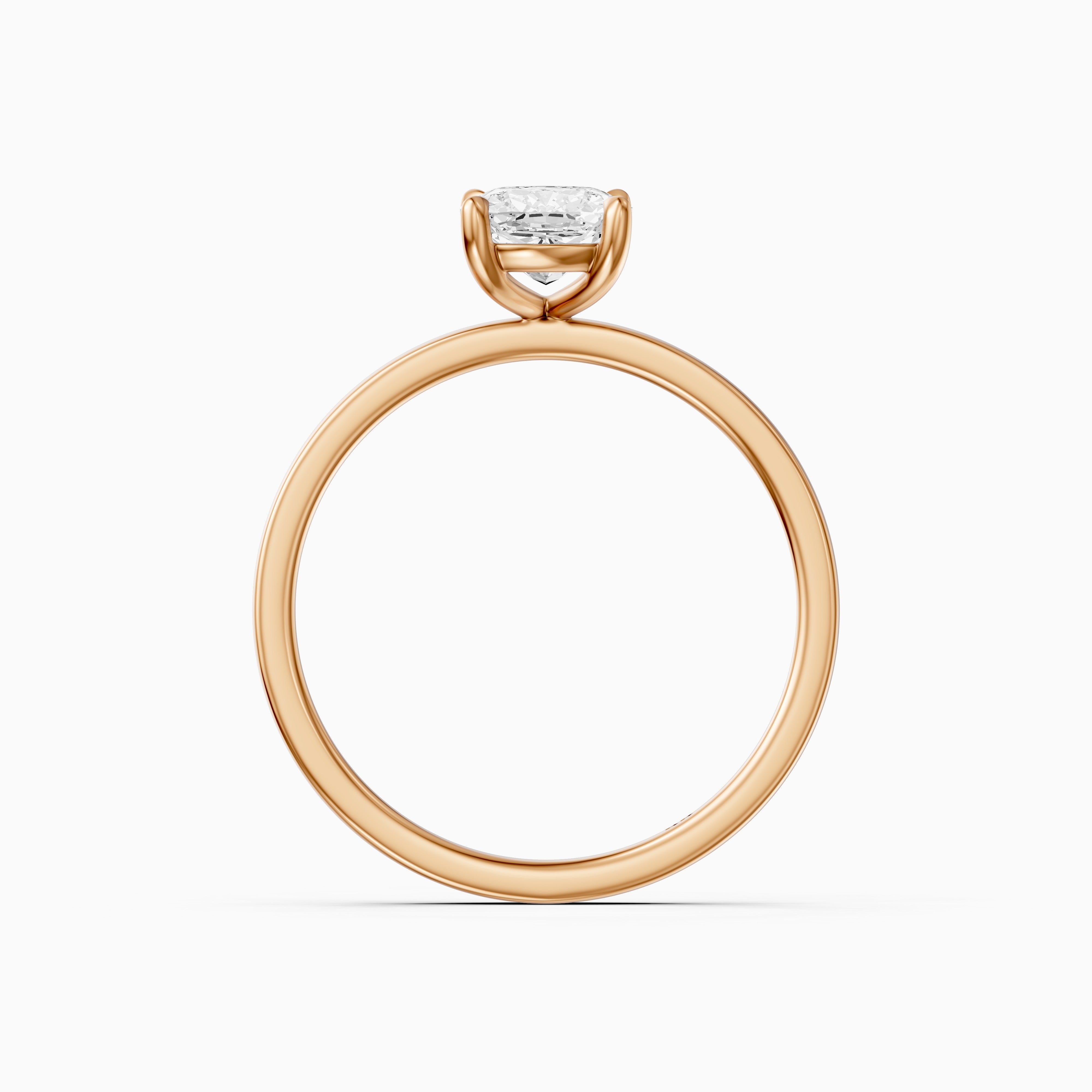 Naveah Elongated Cushion Cut Solitaire Low Profile Moissanite Diamond Ring