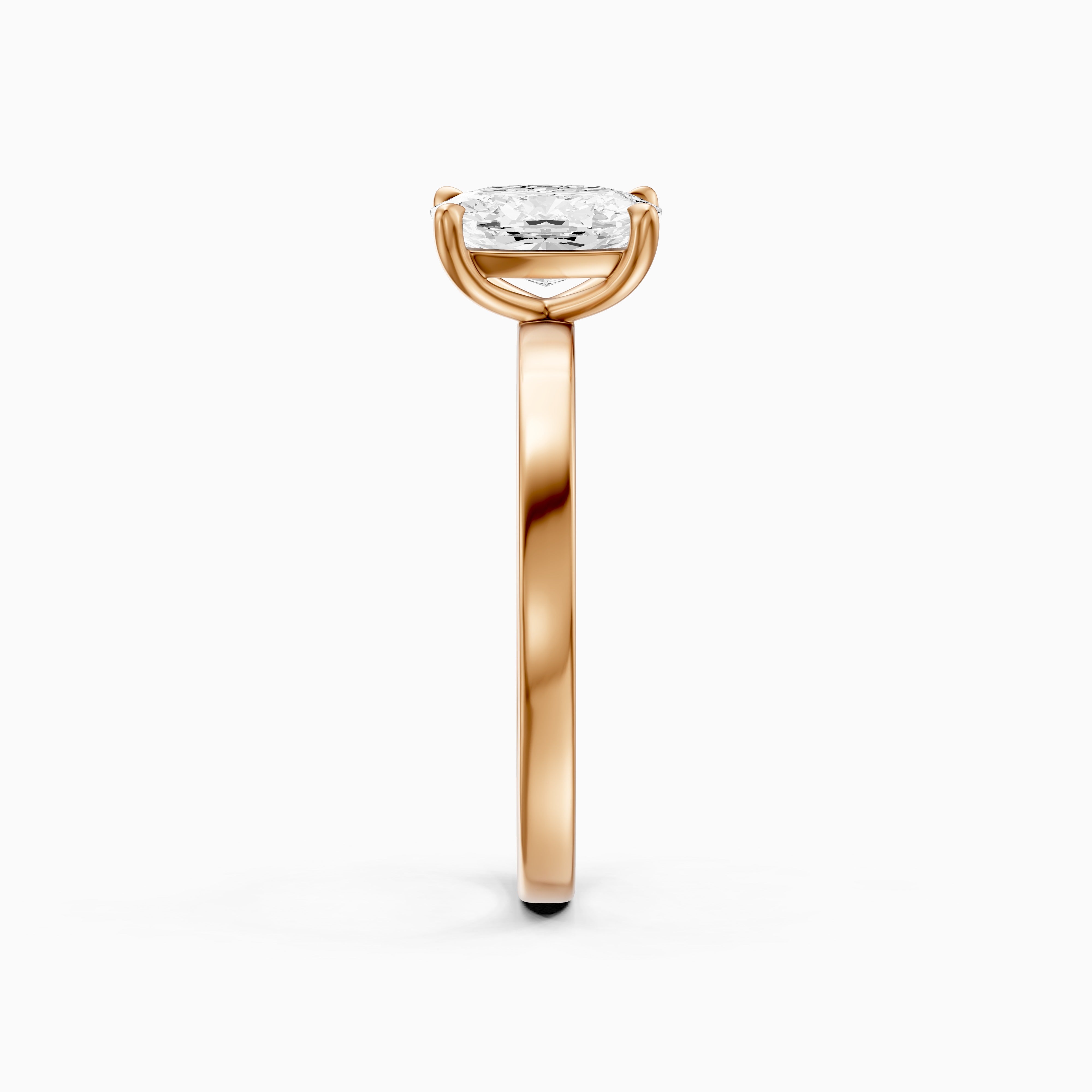 Naveah Elongated Cushion Cut Solitaire Low Profile Moissanite Diamond Ring
