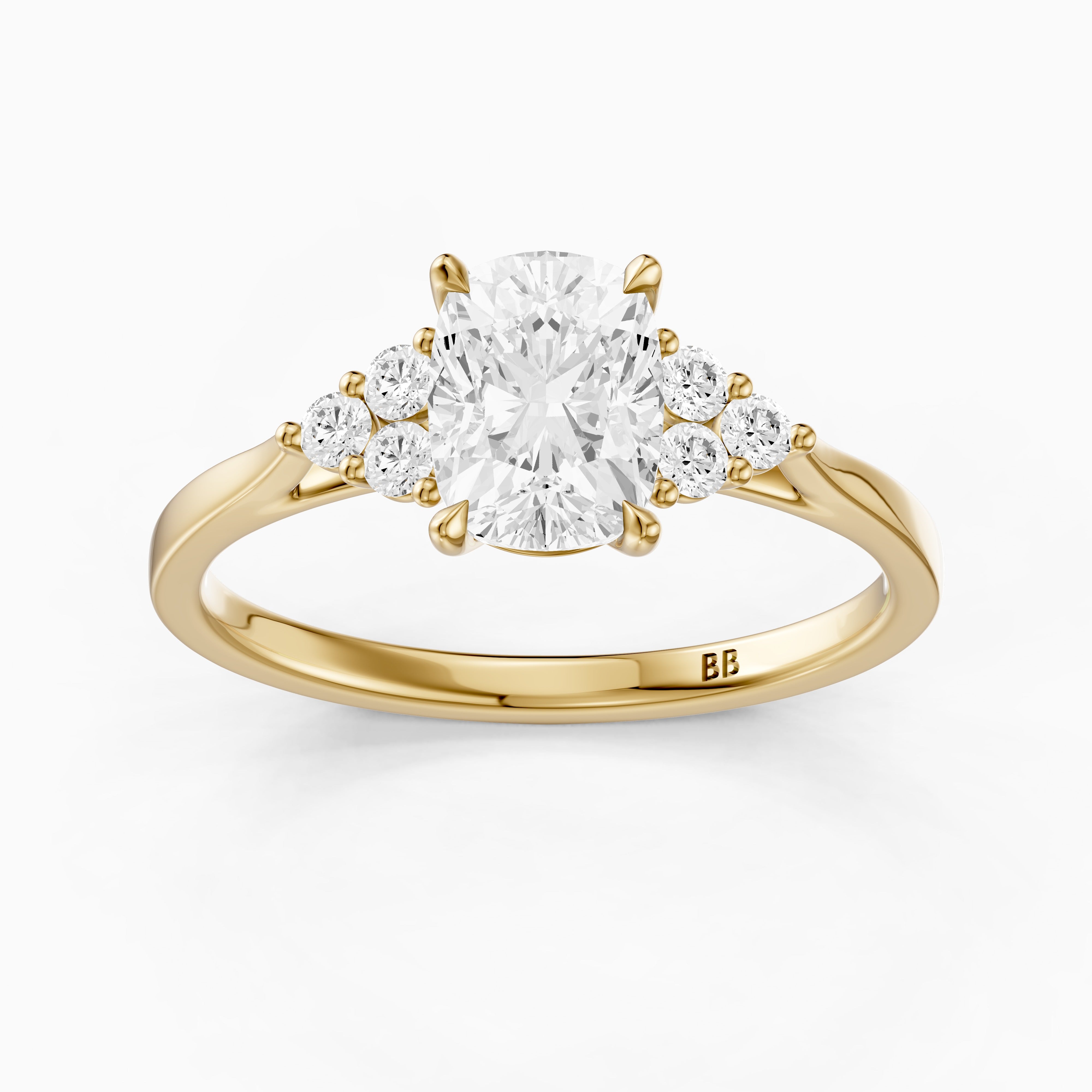 Novaly Elongated Cushion Cut Vintage Inspired Moissanite Diamond Ring