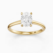 Oaklyn Elongated Cushion Cut Hidden Halo Pave Bridge Lab Grown Diamond Ring