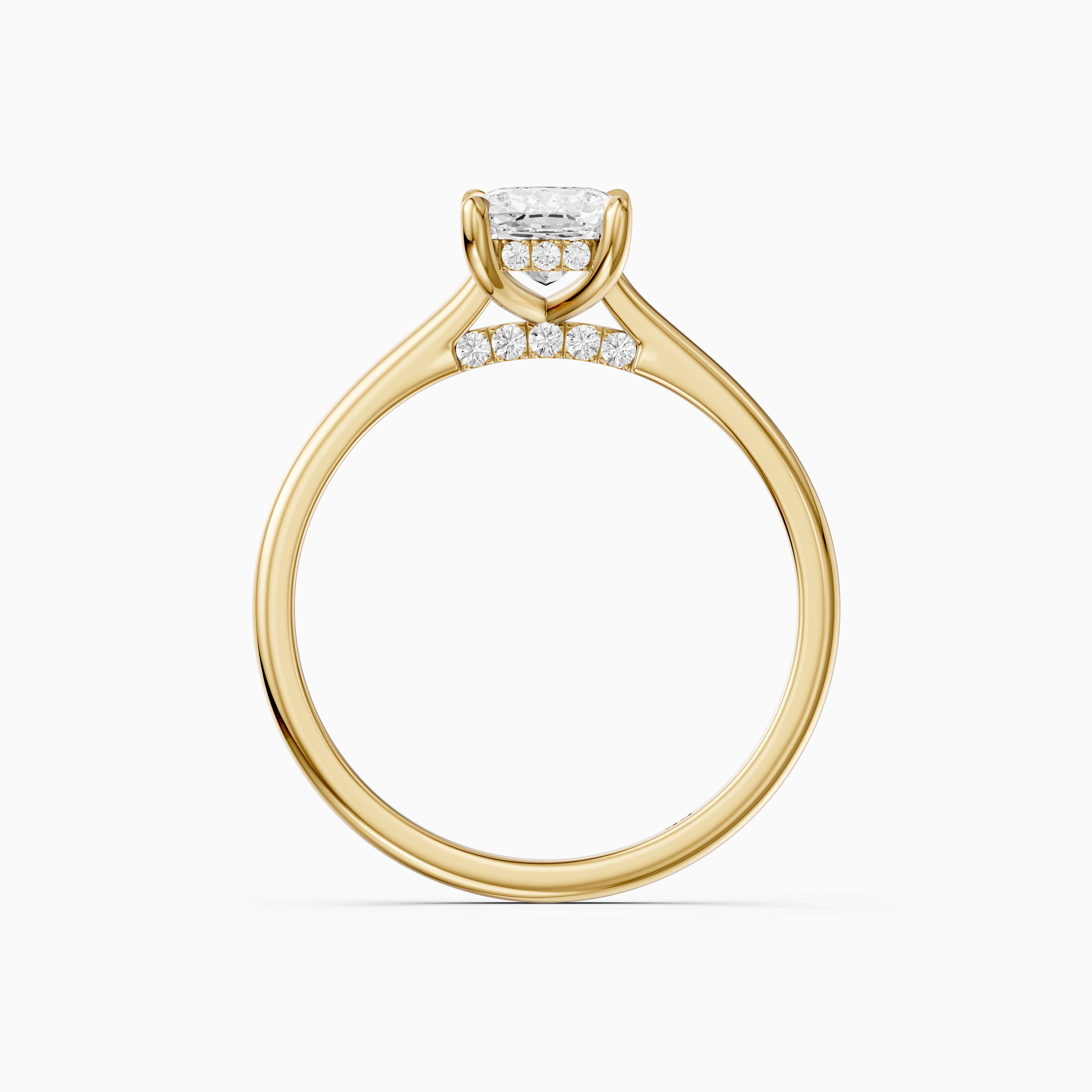 Oaklyn Elongated Cushion Cut Hidden Halo Pave Bridge Moissanite Diamond Ring