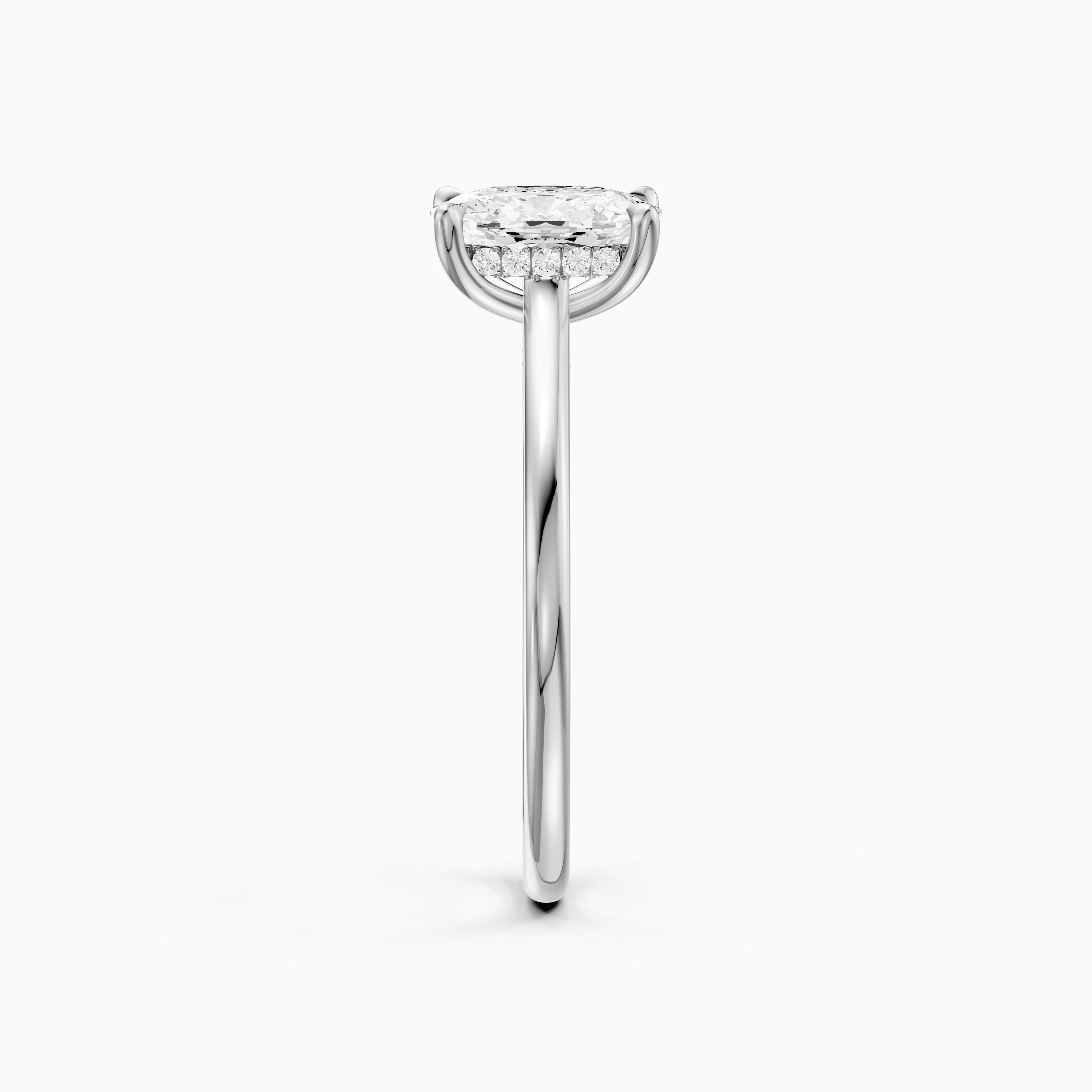 Oaklyn Elongated Cushion Cut Hidden Halo Pave Bridge Moissanite Diamond Ring