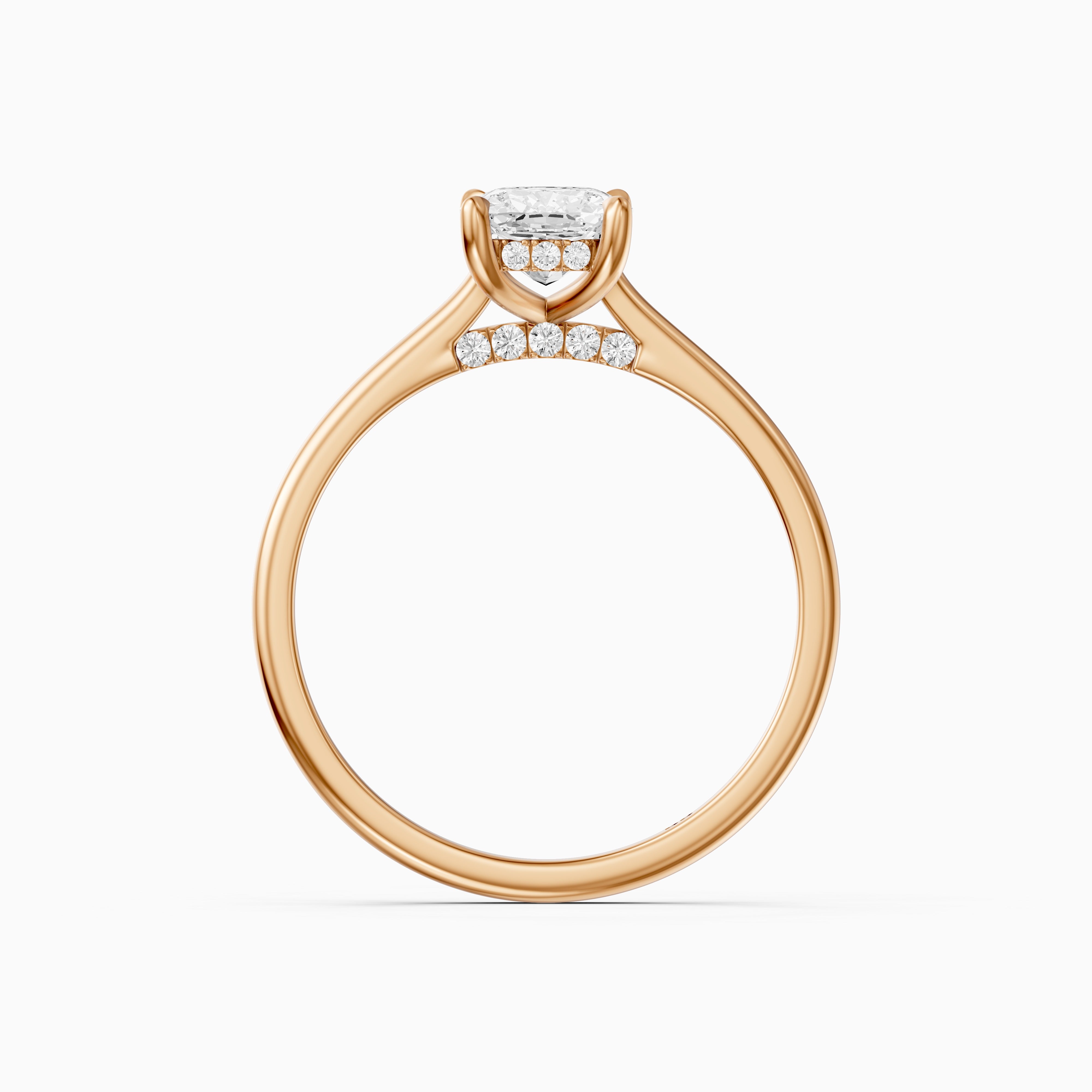 Oaklyn Elongated Cushion Cut Hidden Halo Pave Bridge Moissanite Diamond Ring