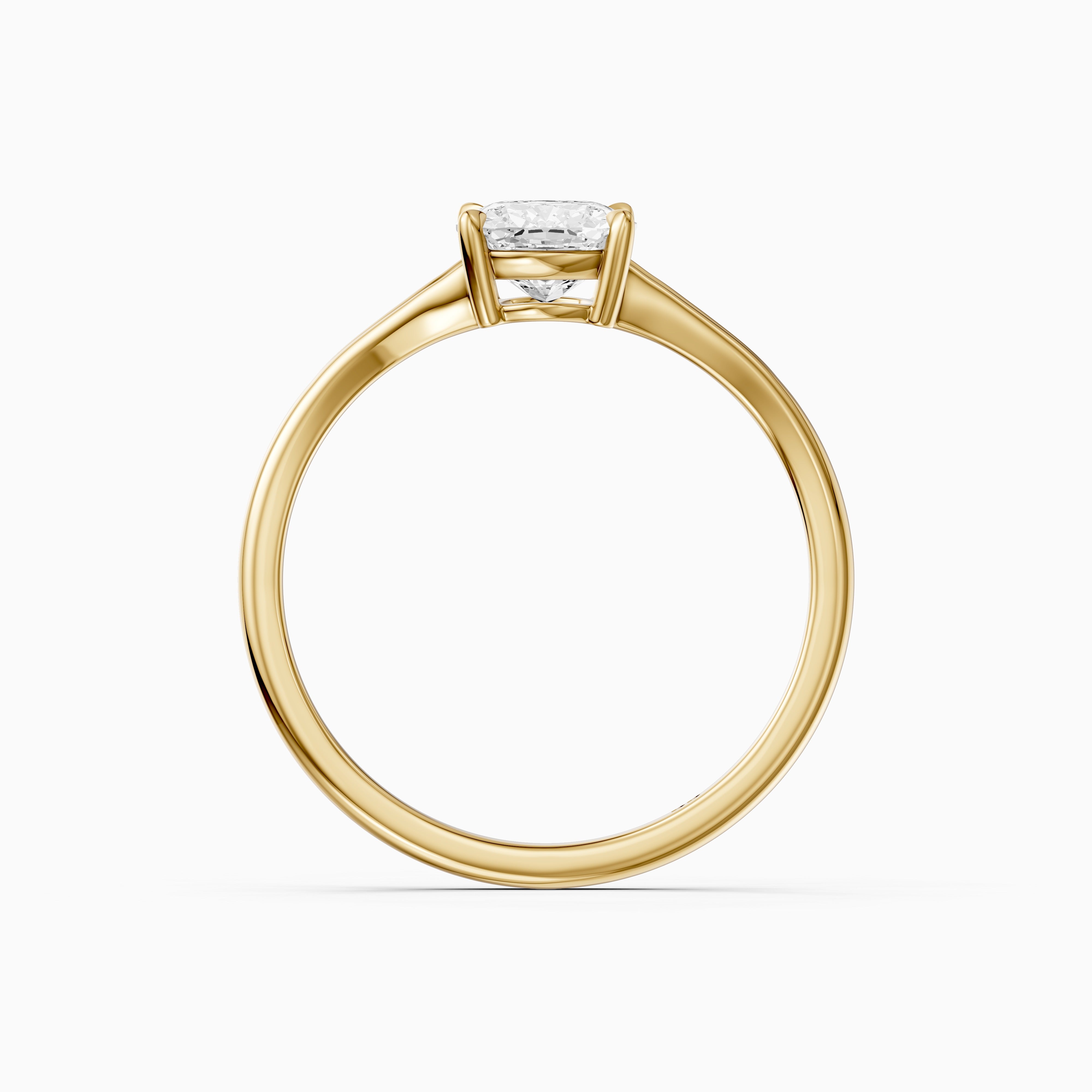 Paisly Elongated Cushion Cut Split Shank Solitaire Moissanite Diamond Ring