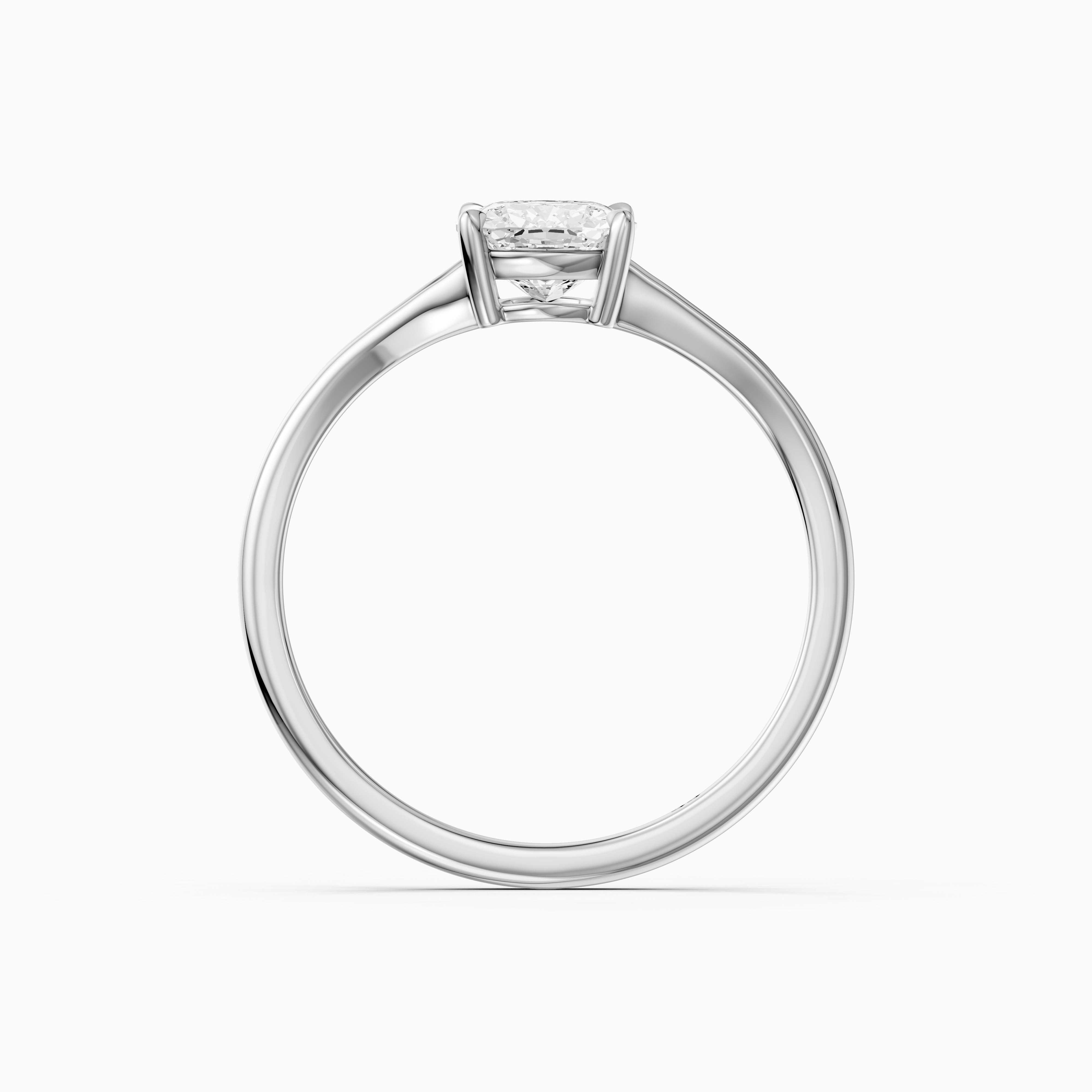 Paisly Elongated Cushion Cut Split Shank Solitaire Moissanite Diamond Ring