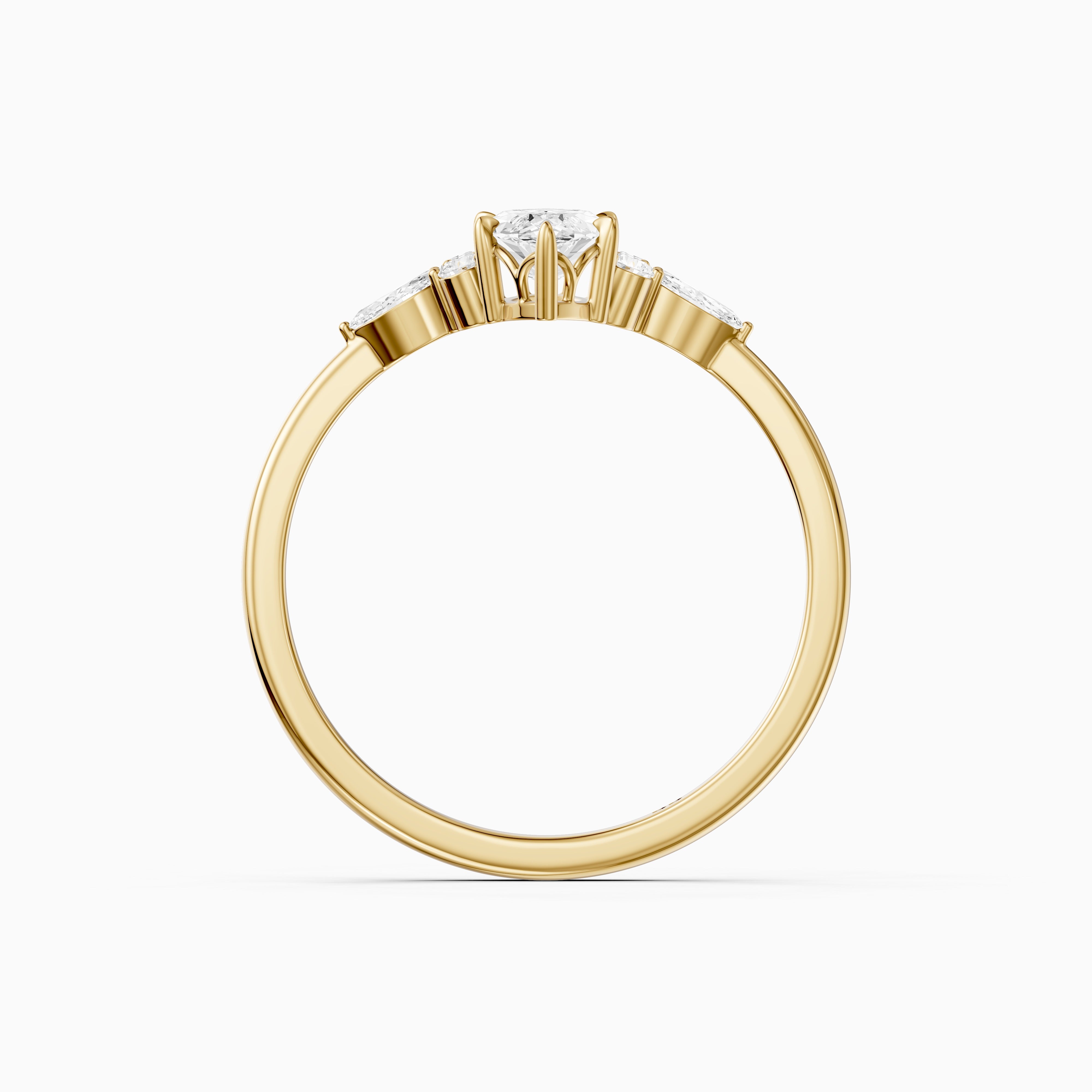 Payten Marquise Cut Side Stone Vintage Inspired Moissanite Diamond Ring