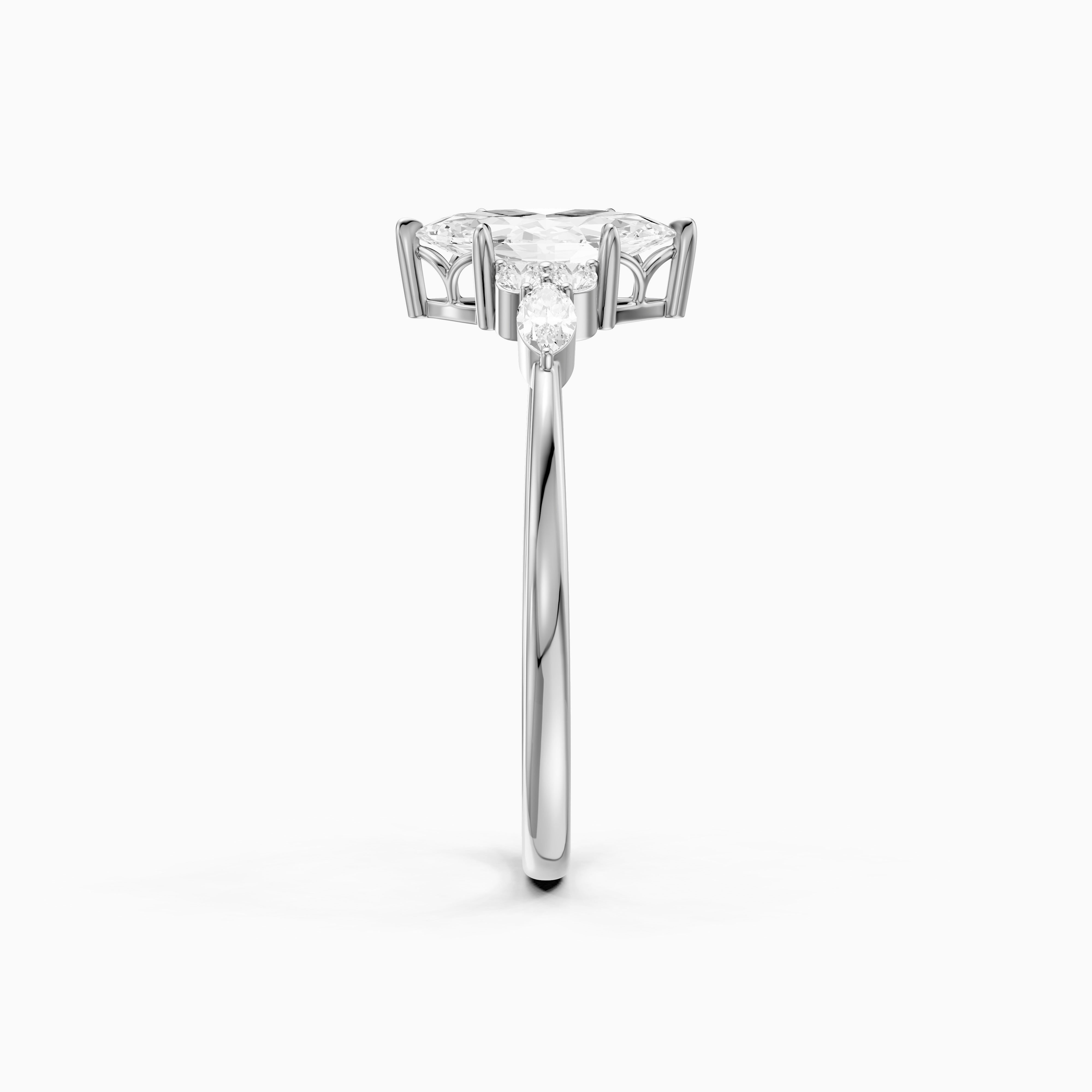 Payten Marquise Cut Side Stone Vintage Inspired Moissanite Diamond Ring