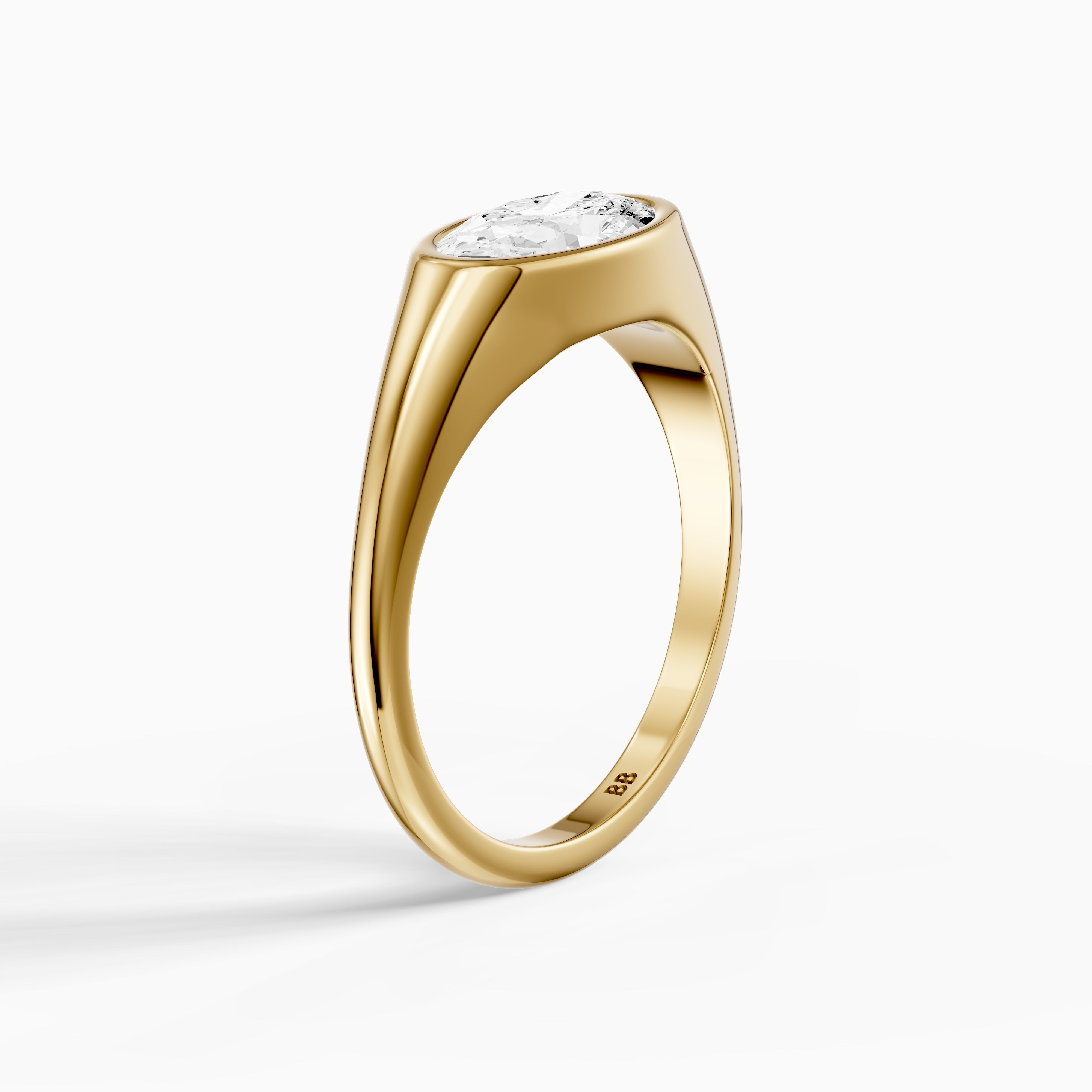 Ivy Moval Cut Lab Grown Diamond Bezel Solitaire Ring
