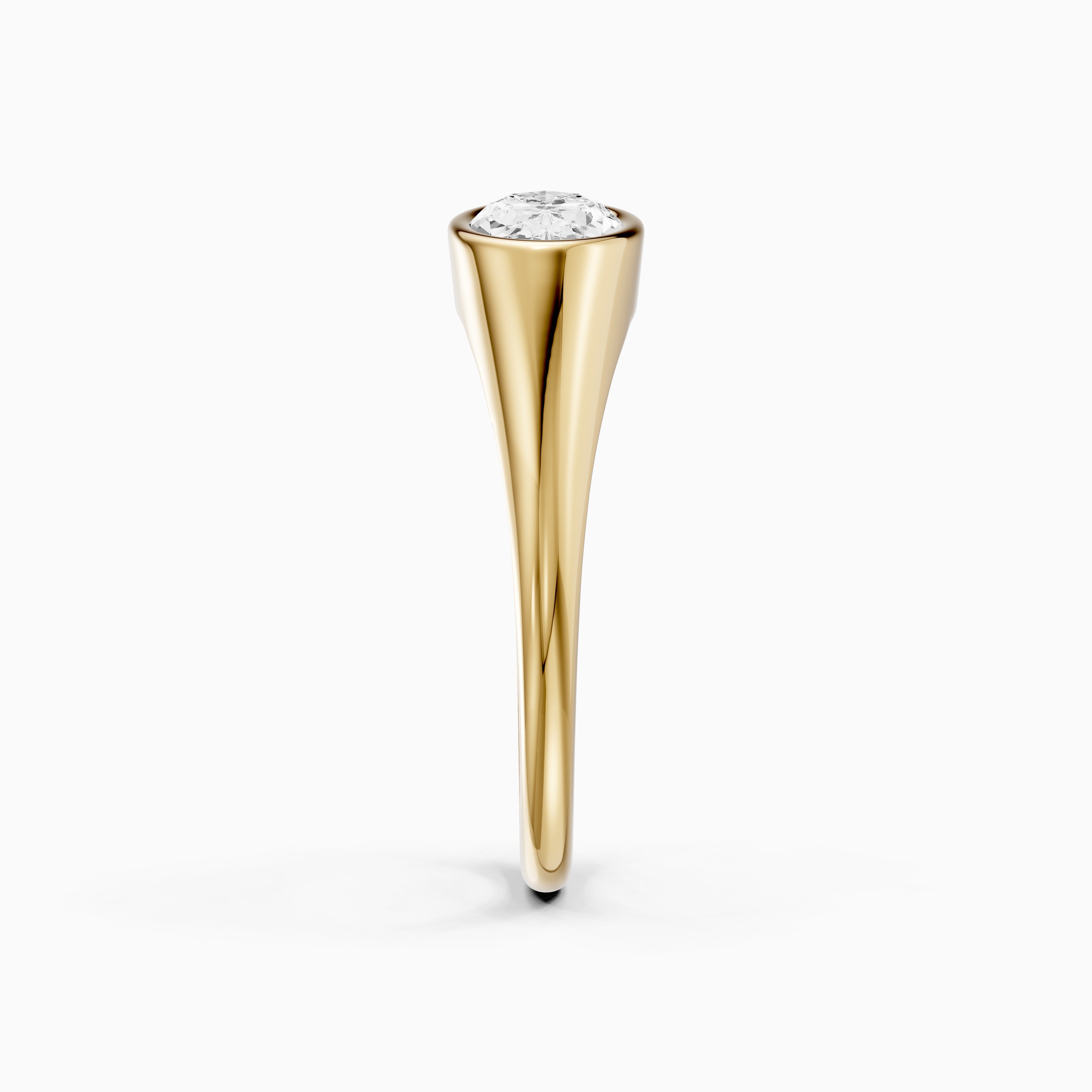 Ivy Moval Cut Moissanite Diamond Bezel Solitaire Ring