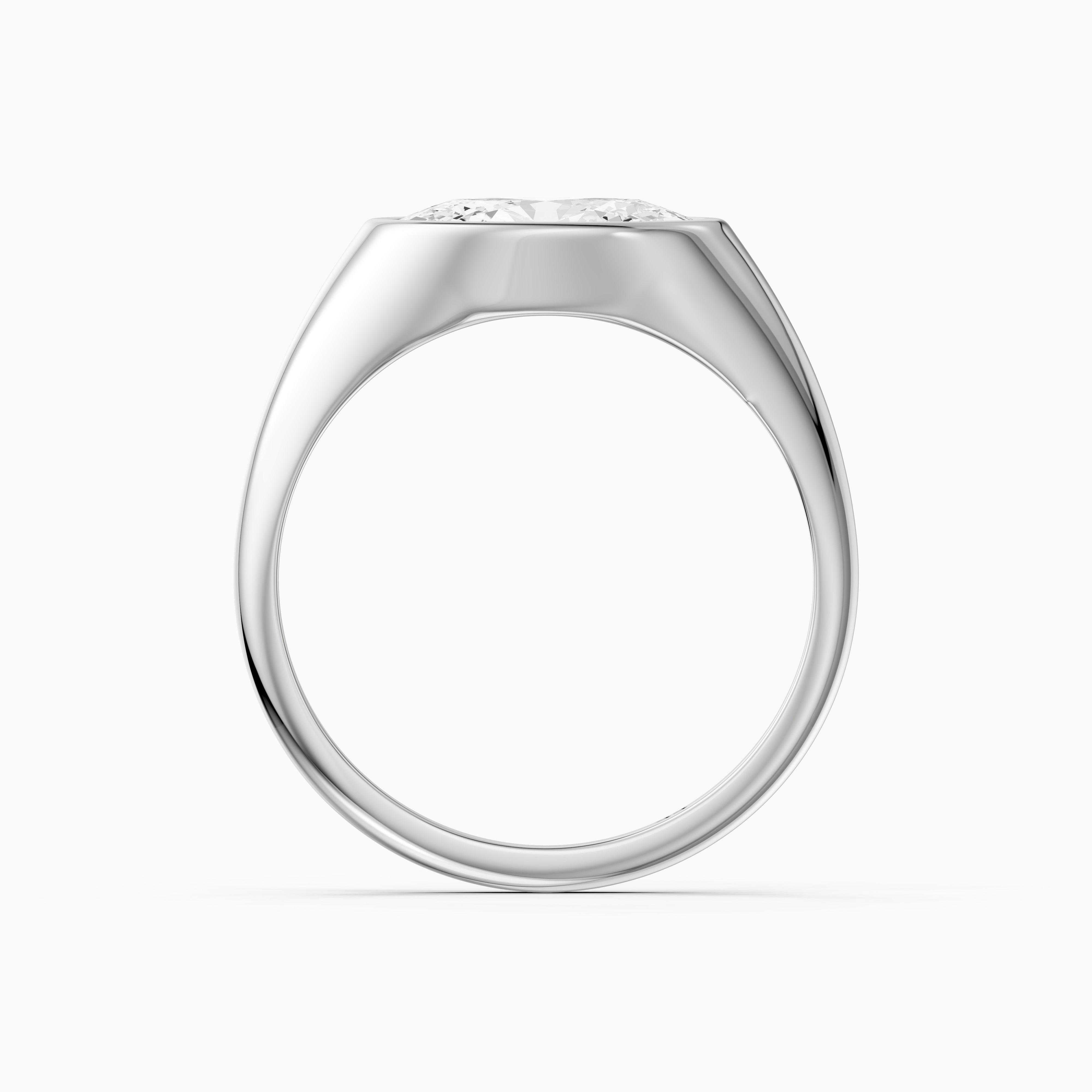 Ivy Moval Cut Moissanite Diamond Bezel Solitaire Ring
