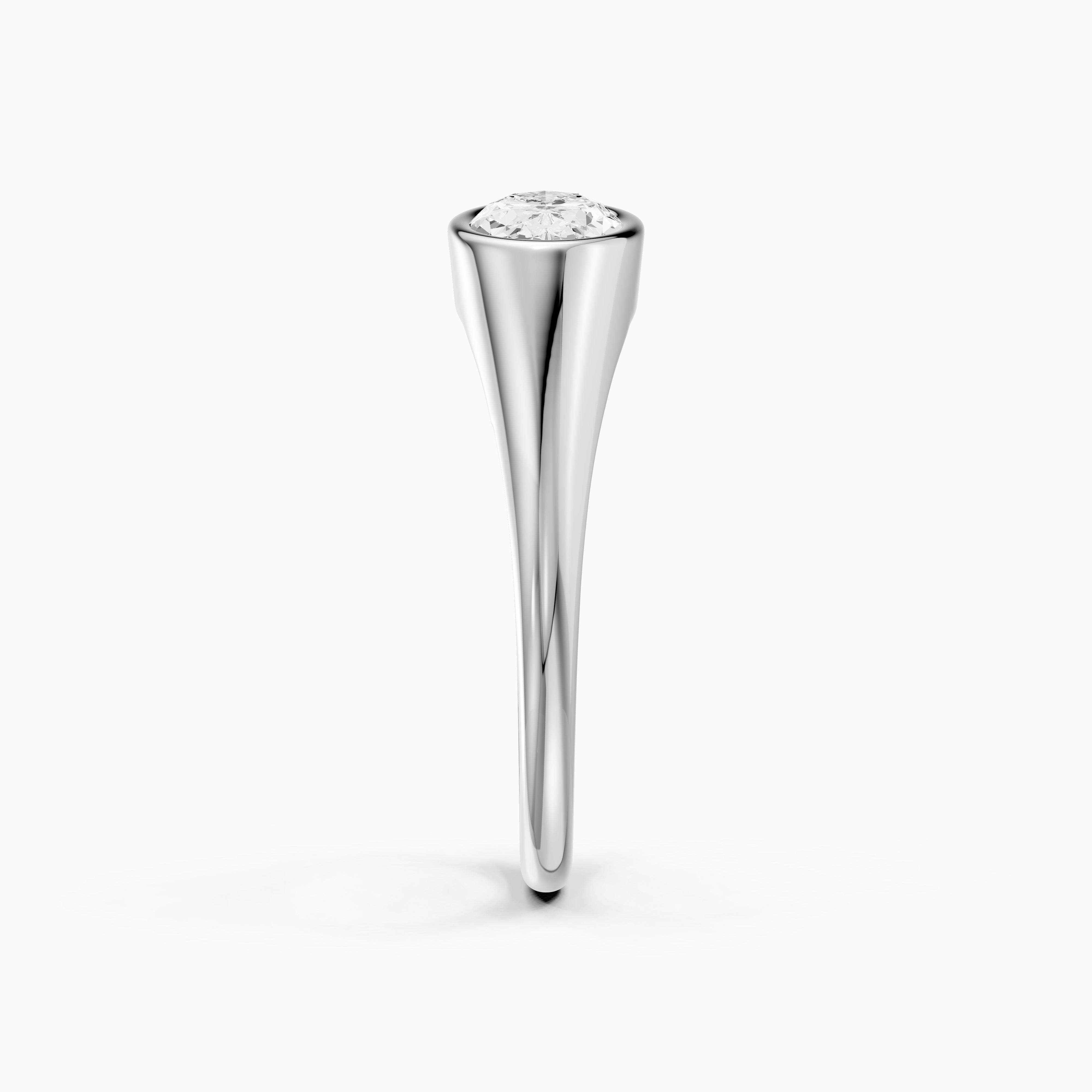 Ivy Moval Cut Moissanite Diamond Bezel Solitaire Ring