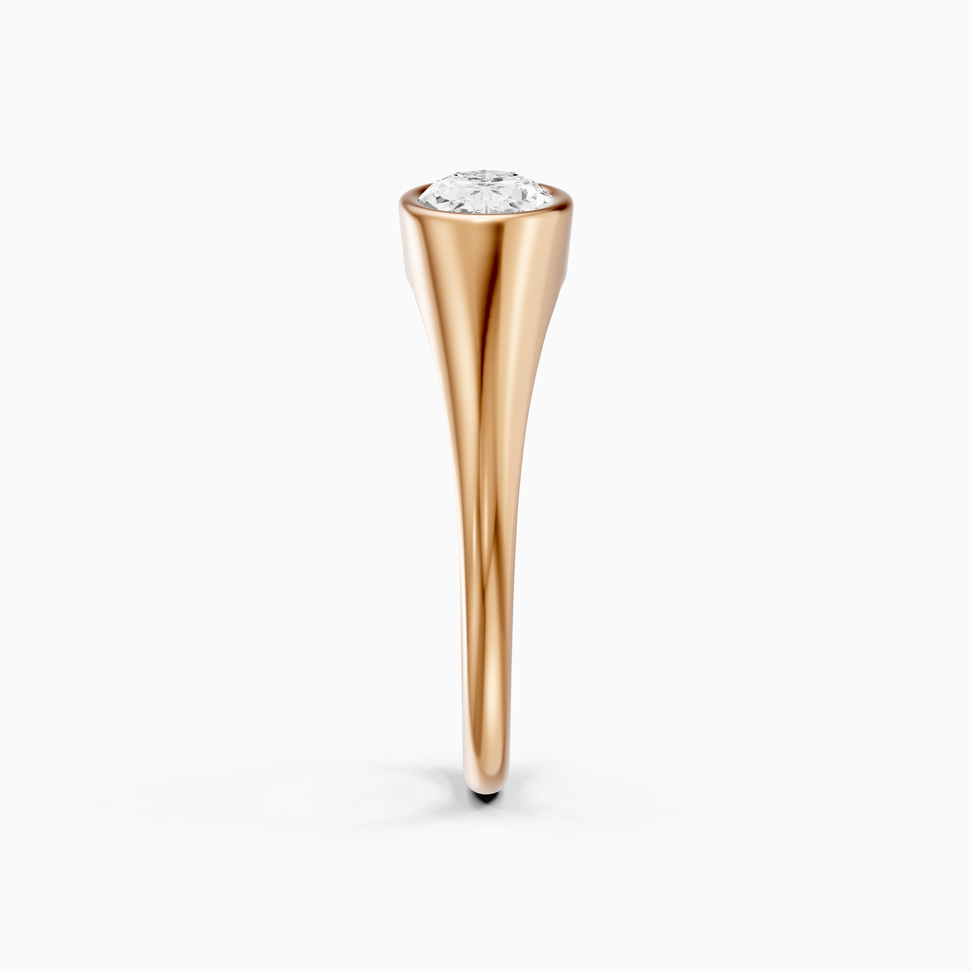 Ivy Moval Cut Moissanite Diamond Bezel Solitaire Ring
